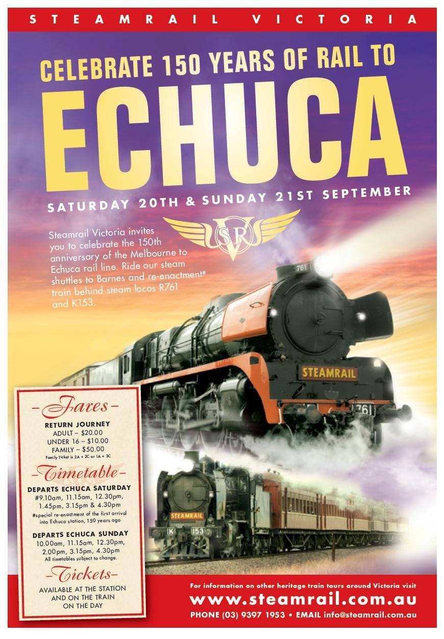 Echuca Historical Society Inc. - Celebrate 150 Years of Rail to Echuca ...