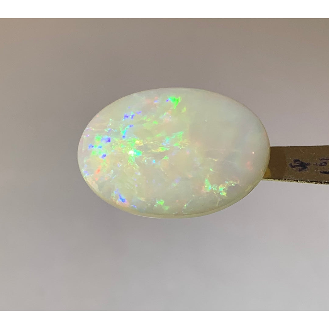Opale Naturelle Australienne Mintabie - Cabochon 12x7mm, 1.0tcw, Multicolore Et étincelante - Neuf