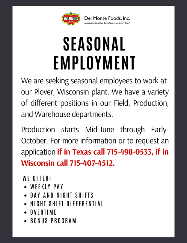 Del Monte Foods, Inc Plover, WI Home Facebook