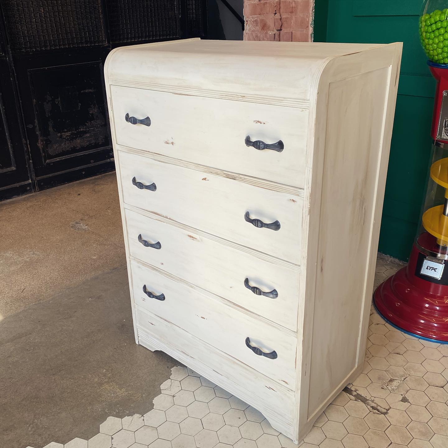 white waterfall dresser Vintage Art Deco 5 Drawer Chest of Drawers  Possibilities Home Market this set brings both elegance and practicality to your bedroom. Waterfall Dresser Baker BAKER-MCA1001 Dressers