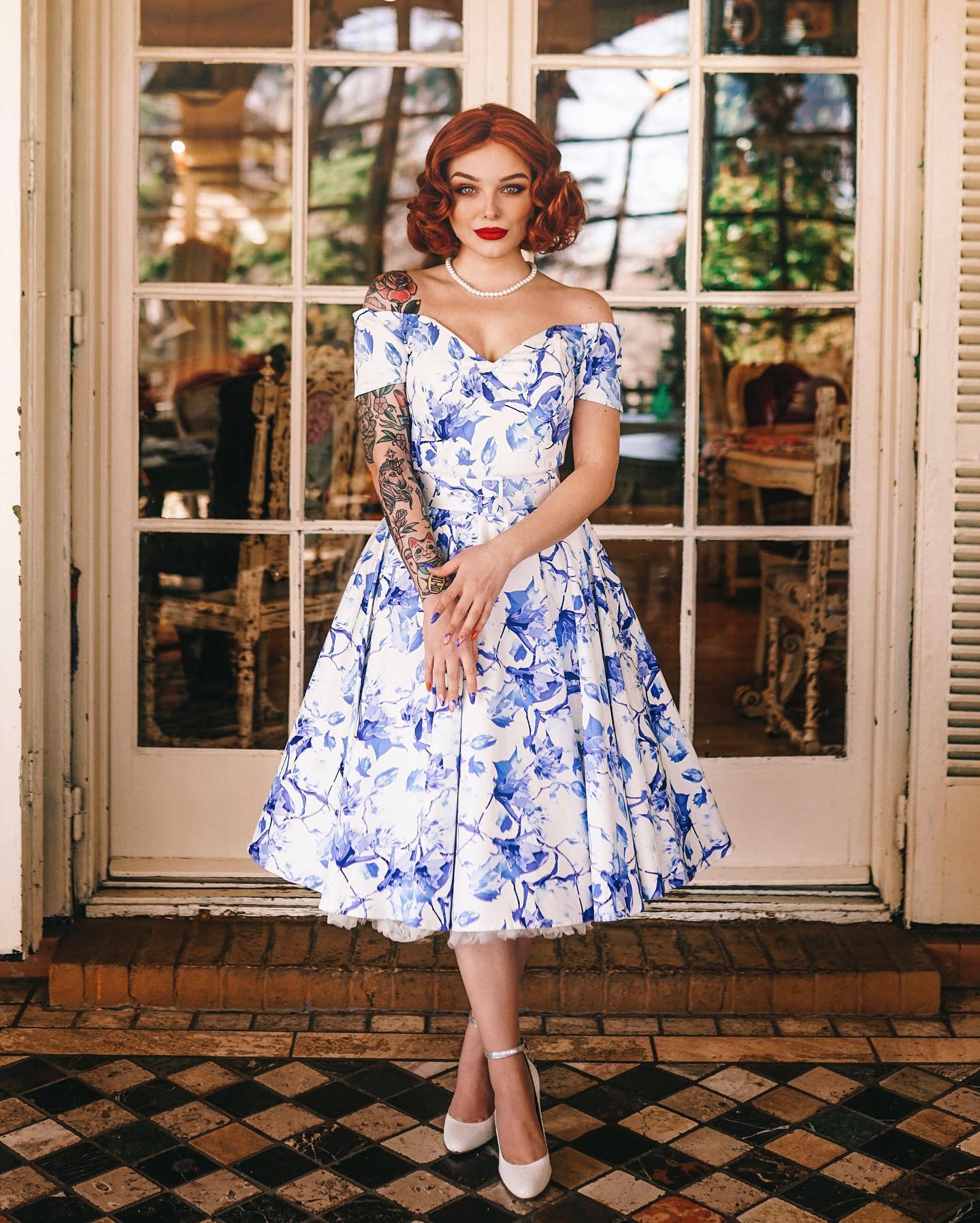 Just in time for a spring, one of your favourites, 'Dee Dee' wedgewood blue is back in stock in all sizes 💙 Shop www.britishretro.co.uk 📸 @hylaaa & @misspsychocat #britishretro #springfashion #springstyle #retrofashion #