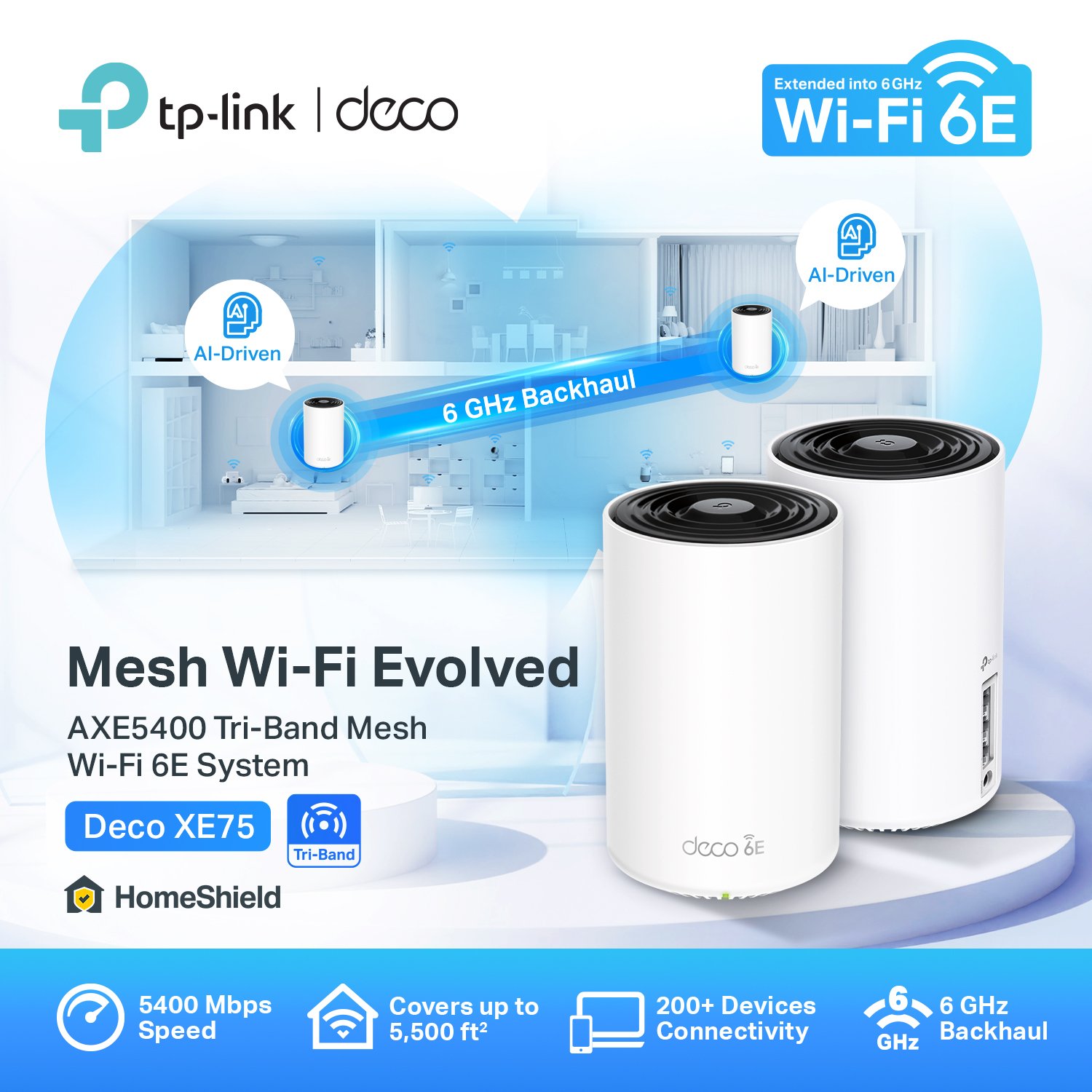 The new Deco XE75 uses 6GHz Wi-Fi 6E network ? to penetrate 