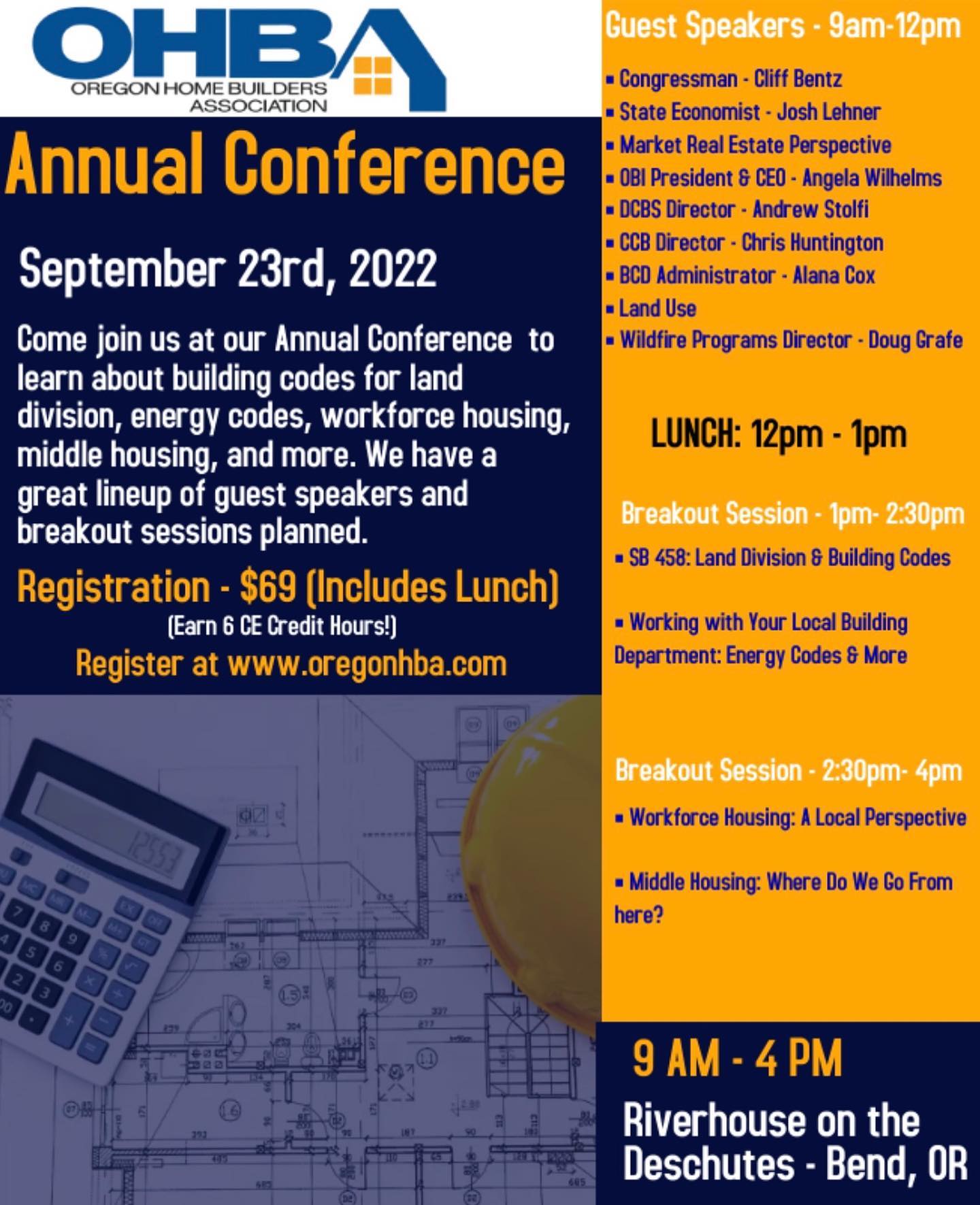 COBA - The OHBA Annual conference is in Bend this year!...