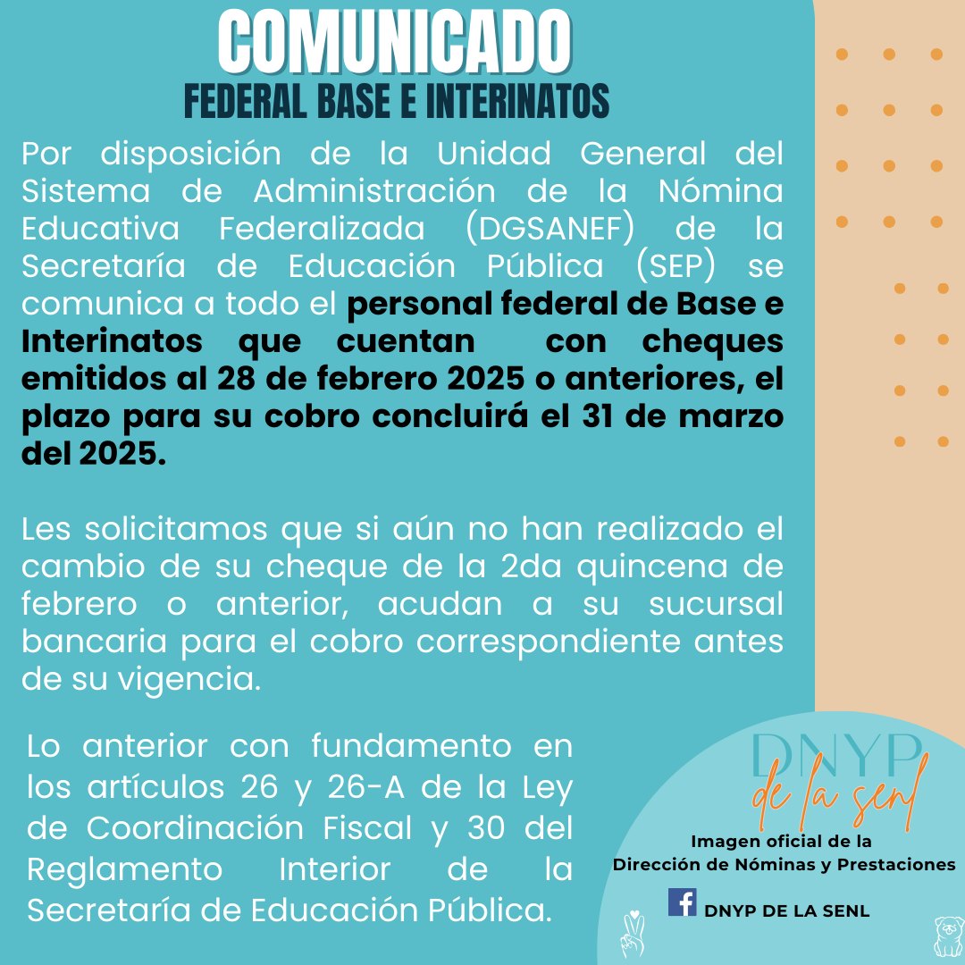 DNYP de la SENL - Comunicado importante Personal Federal... | Facebook