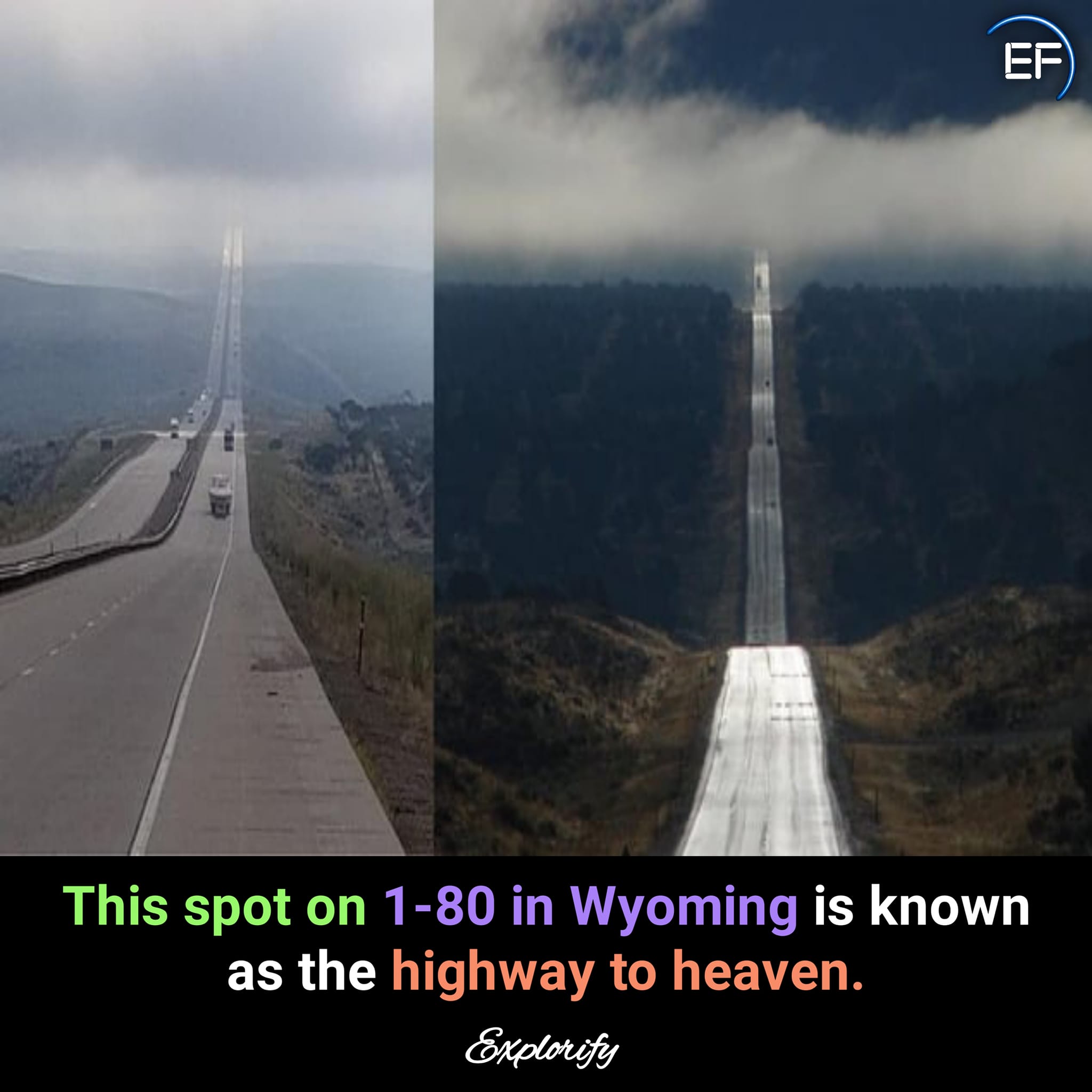 Highway to heaven in Wyoming appears