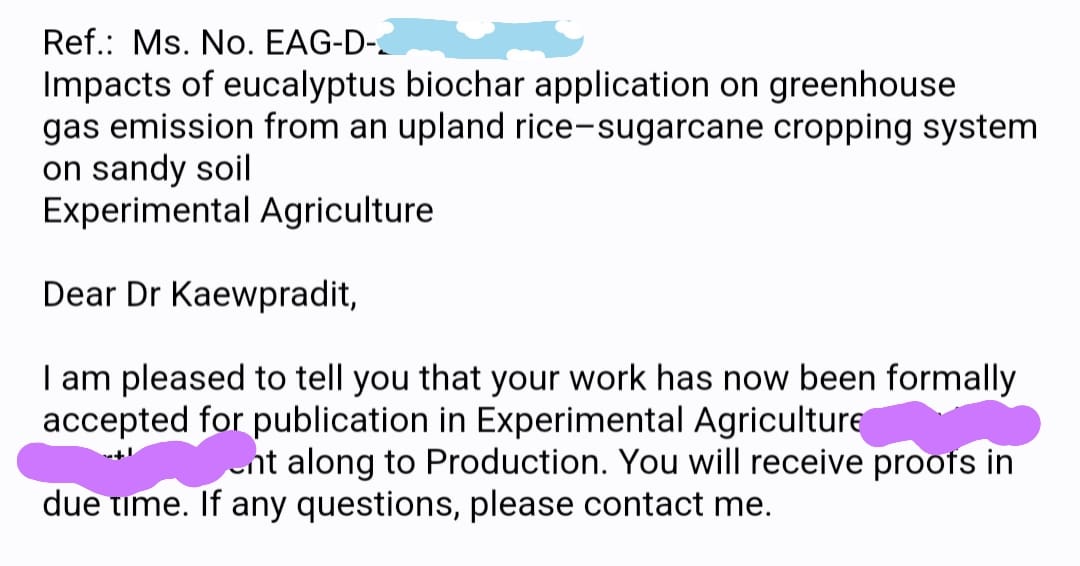 บทความเรื่อง "Impacts of eucalyptus biochar application on greenhouse ...
