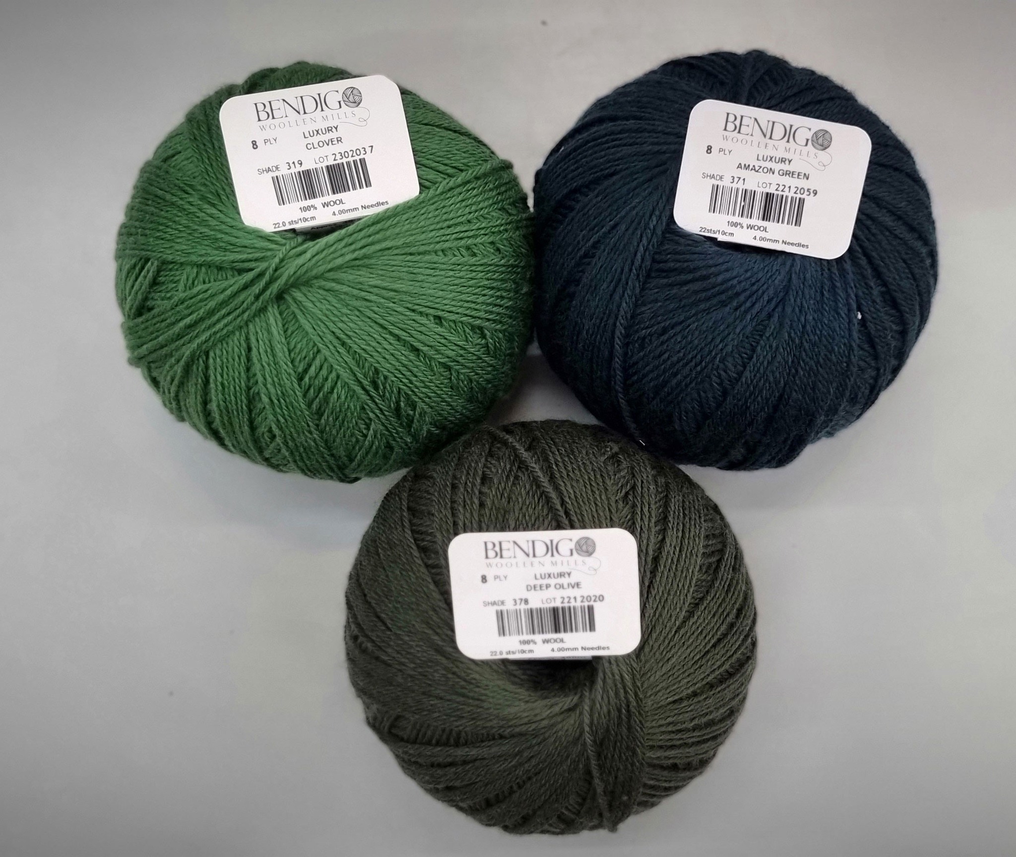 Bendigo - Clockwise from top left: Luxury Clover (319), Amazon