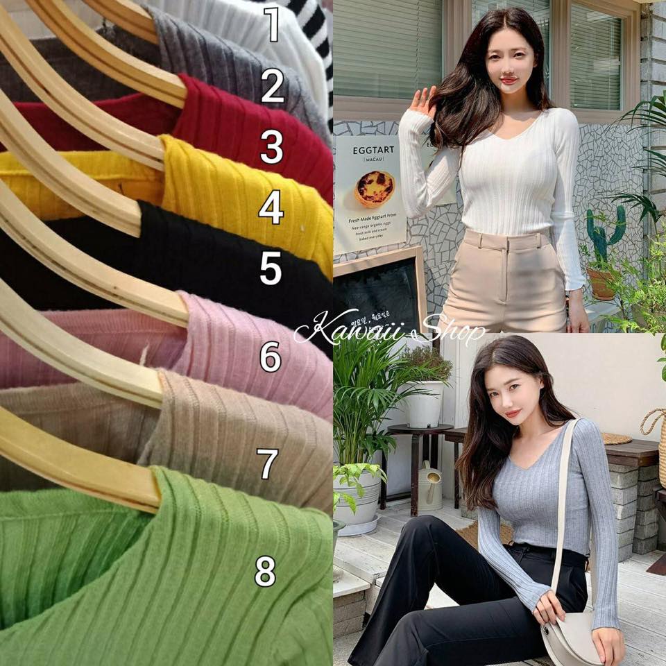 บีบีชิค - Kawaii Shop เสื้อไหมพรมแขนยาว คอวี... | Facebook