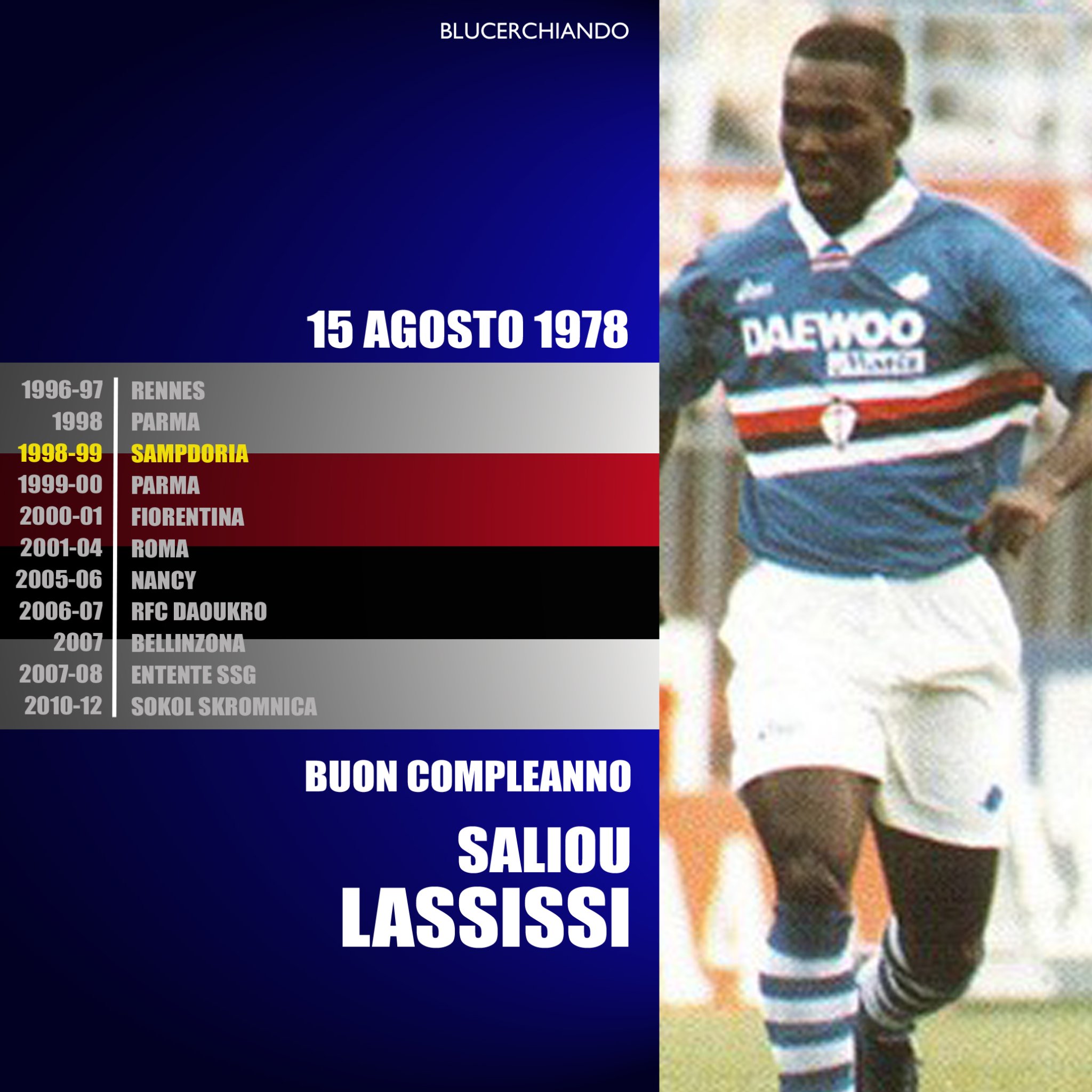 BLUCERCHIANDO - 🎂 Tanti auguri a Saliou Lassissi che oggi... | Facebook