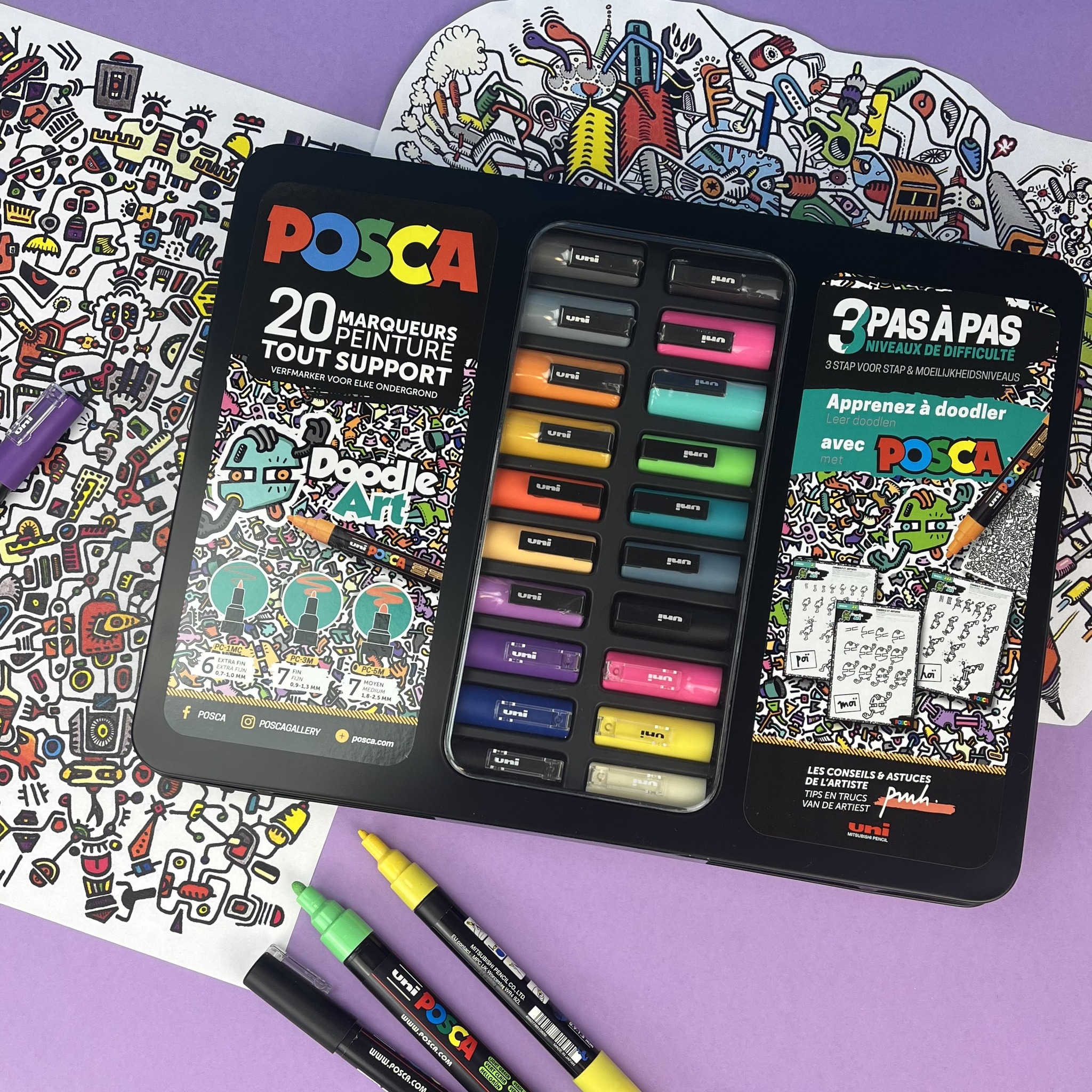 Mallette de 20 marqueurs Graffiti - POSCA - GRAFFITI