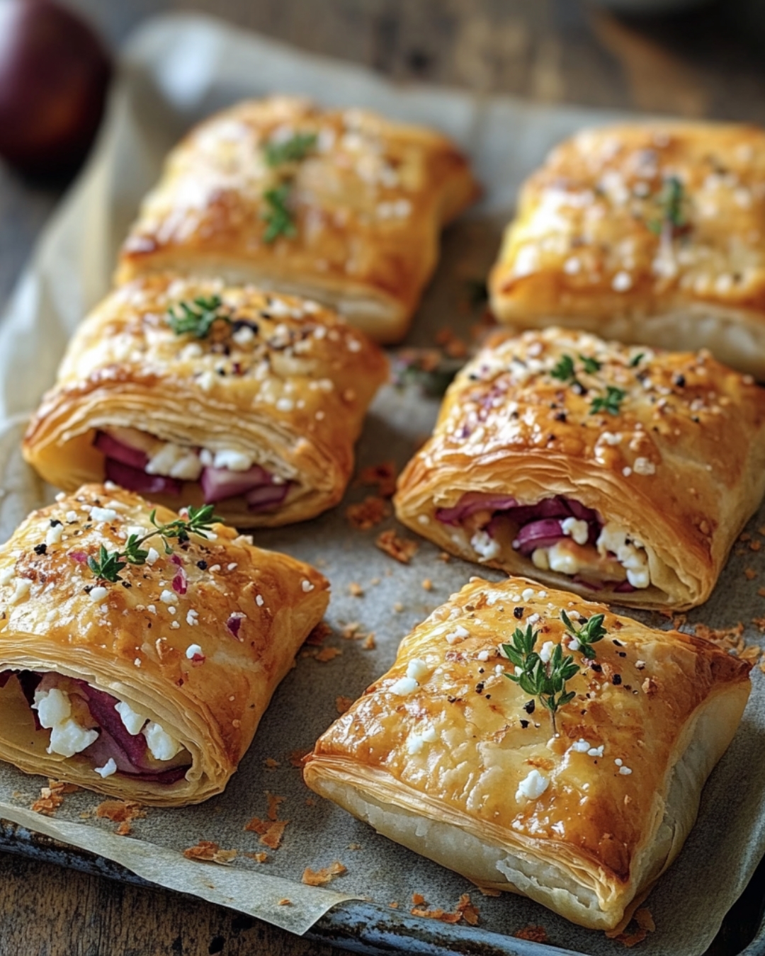 Delicious - Beetroot and Feta Parcels Ingredients: 2 sheets puff pastry ...