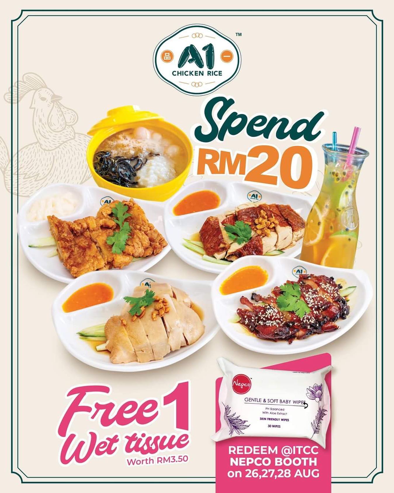 A1 Chicken Rice X Nepco @ ITCC Mall 】 Just spend RM20 at A1 ITCC outlet ...