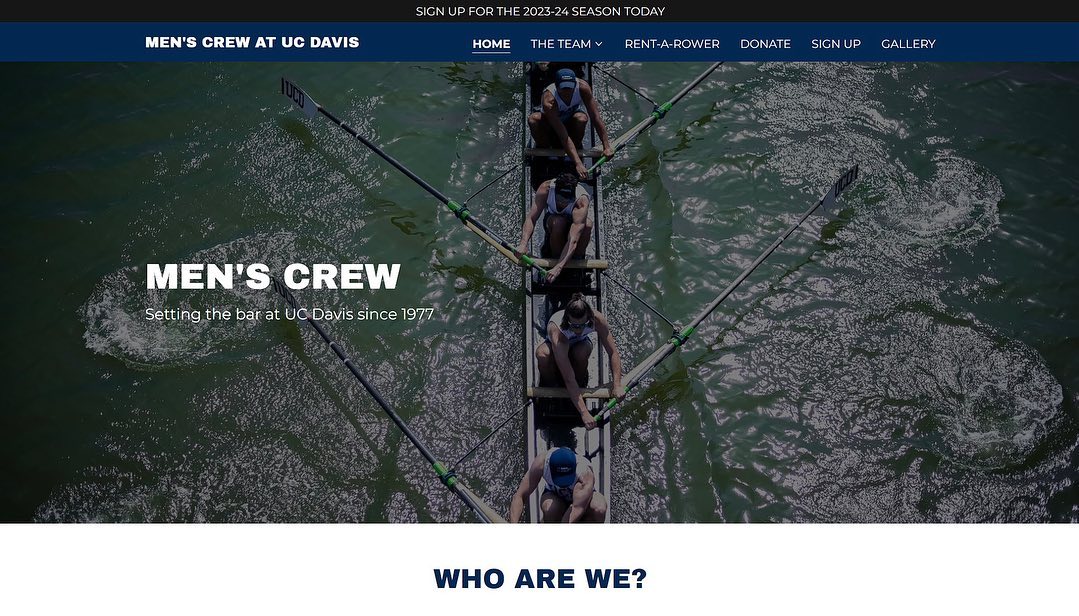 WEBSITE UPDATE — The team website... - Men's Crew at UC Davis | Facebook