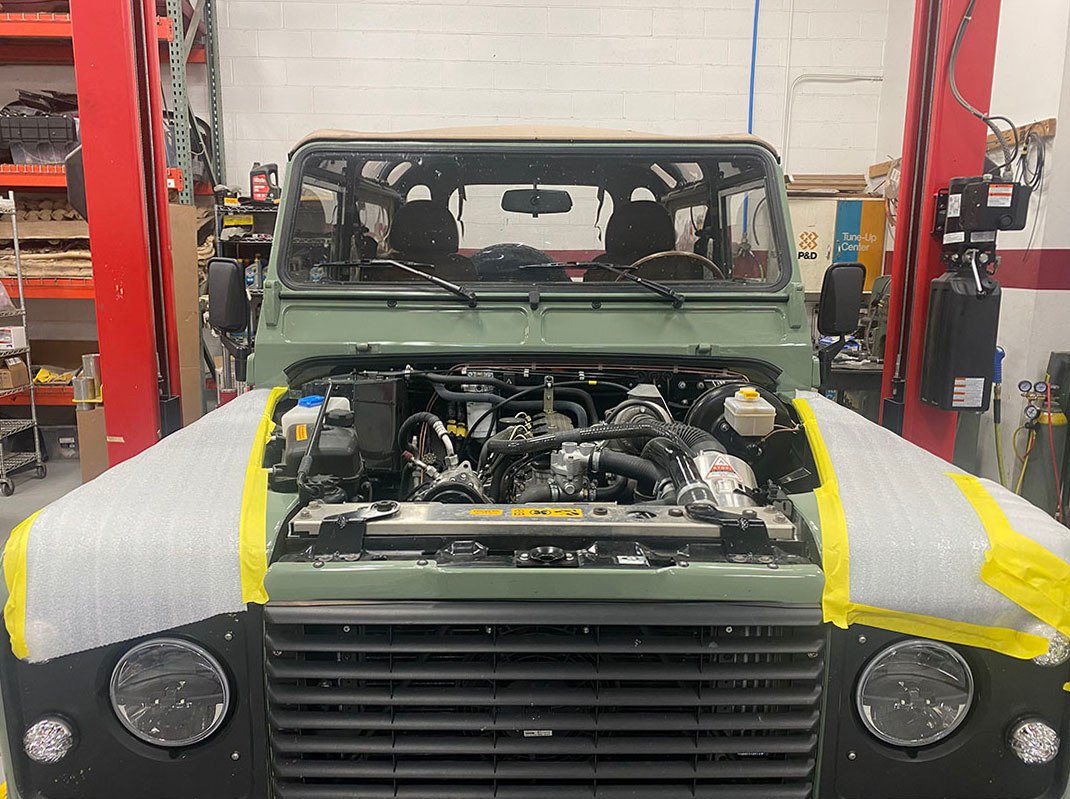 Our Defender LS swap project is... - Straight Line Customs