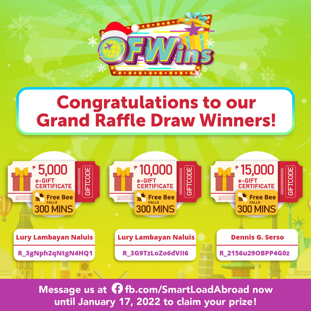 TINBO - Congratulations sa ating OFWins Raffle Draw winners! 🌟 Panalong ...