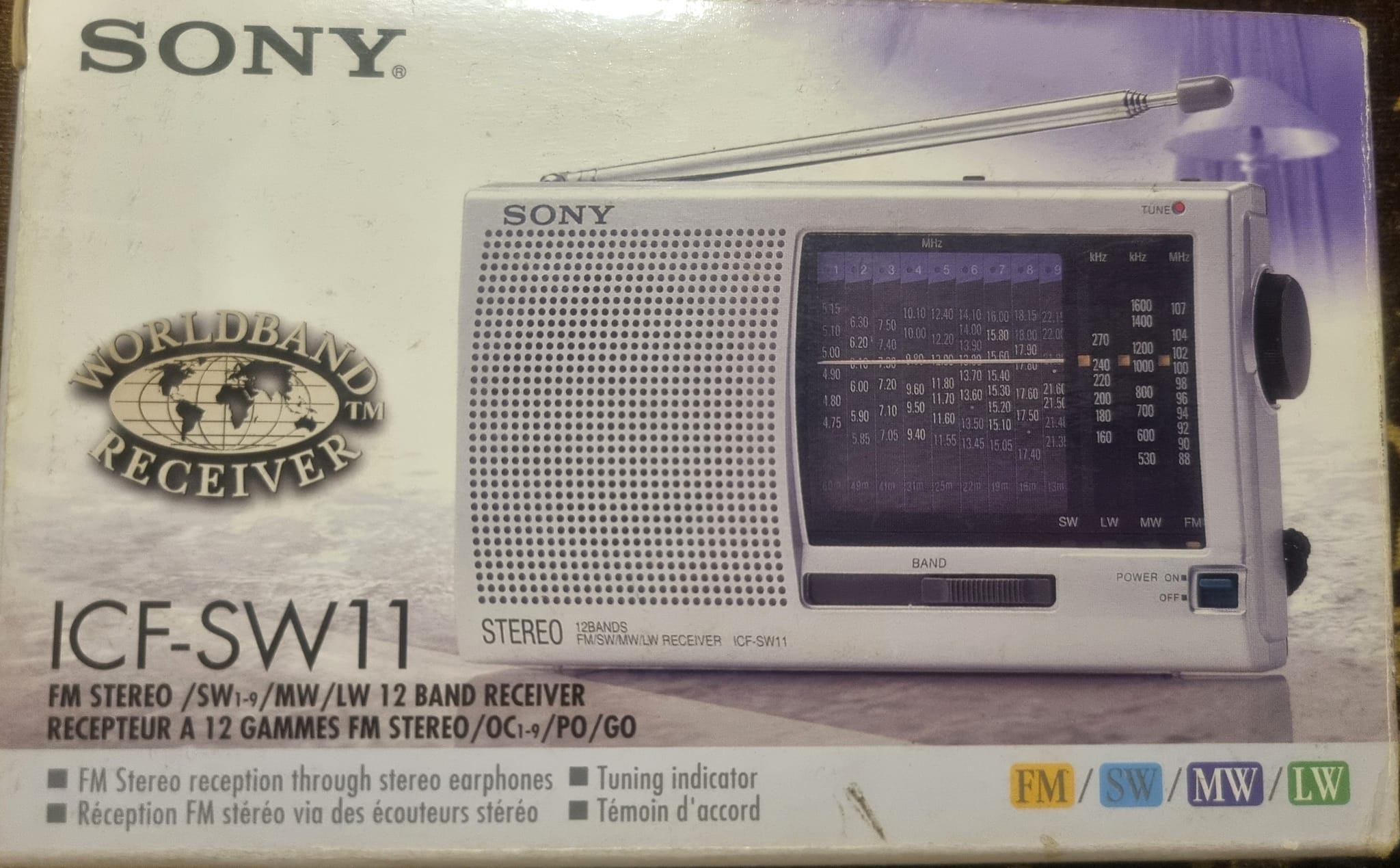 SONY ICF-SW11 FM Stereo, SW1~9, MW, LW 12 Band World Receiver