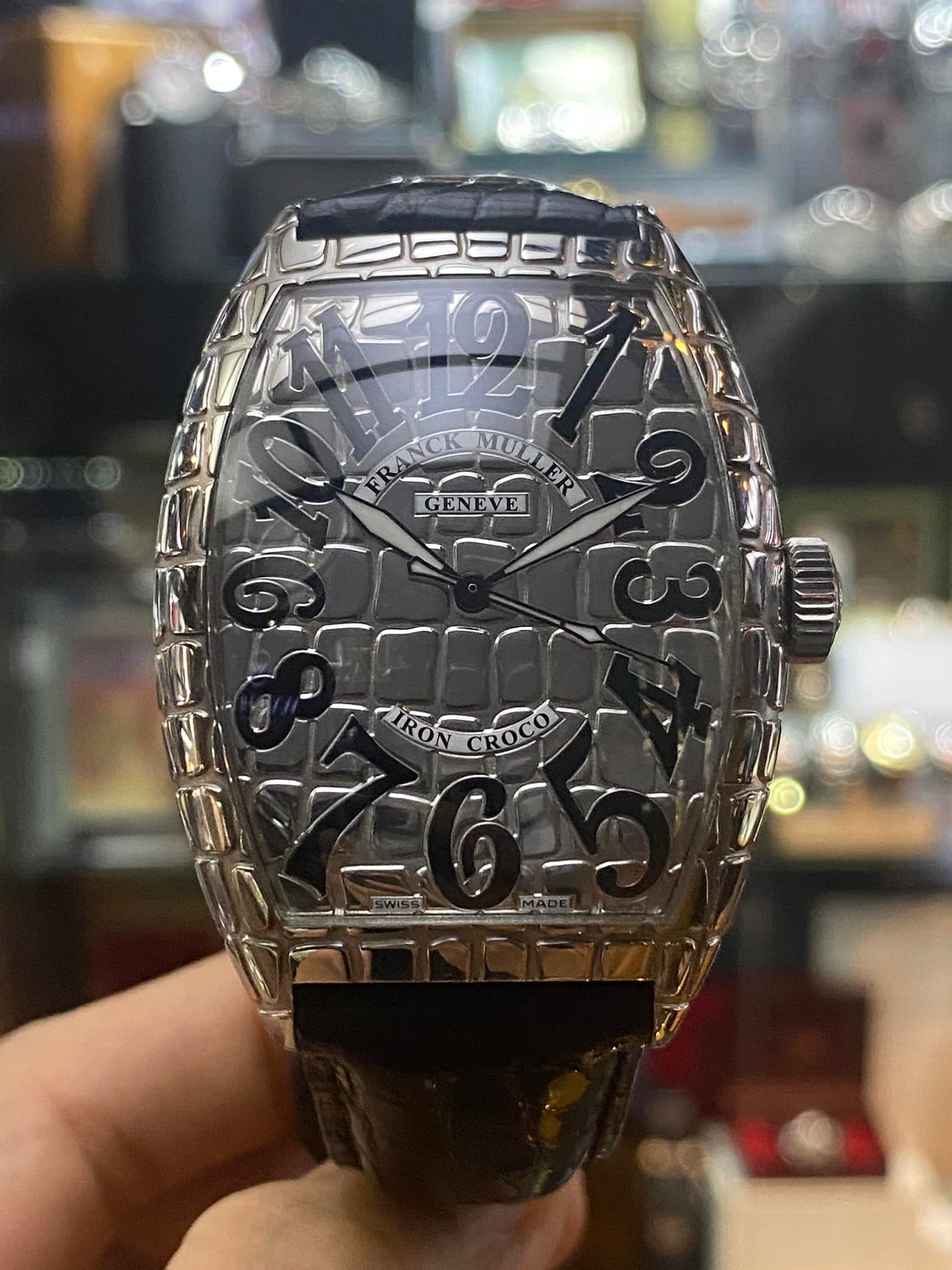 Pre-Owned / Like New Franck Muller Iron Croco Size : 39mm x 55mm 