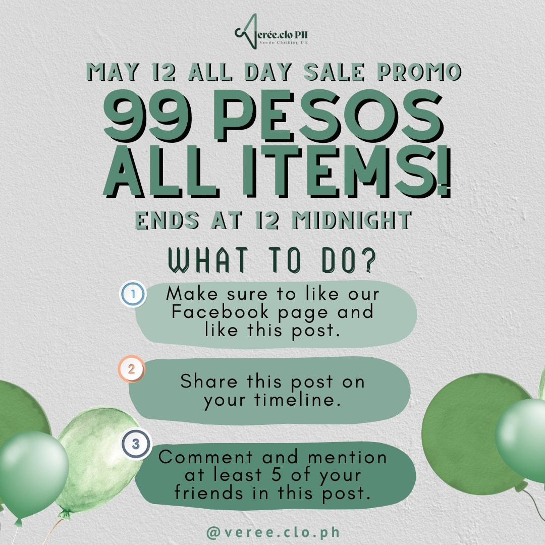Verée.clo PH - The wait is over! 🔥 The all day 99 pesos... | Facebook