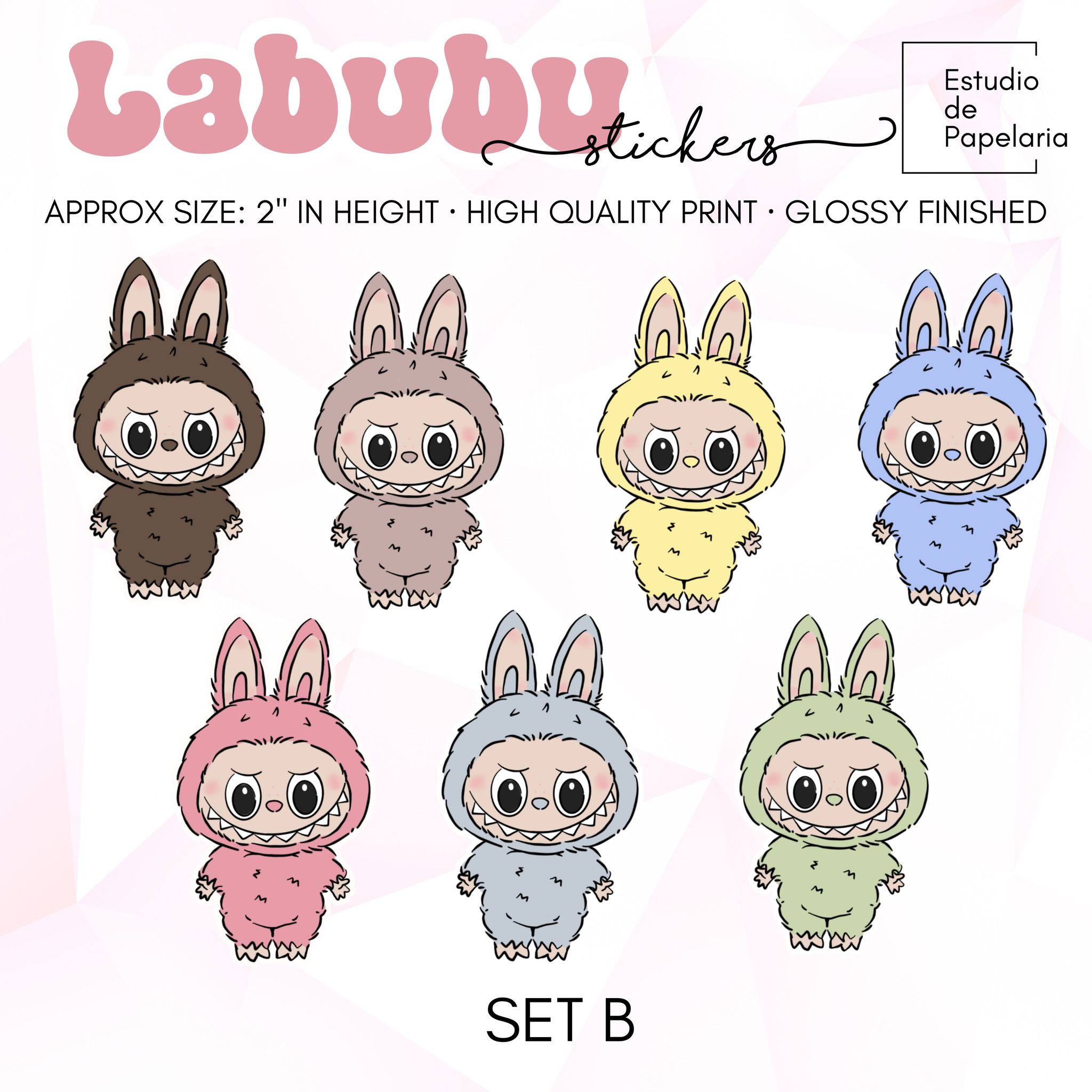 Labubu Inspired Stickers *Sold per Set *Glossy Finished *sticker size: 2