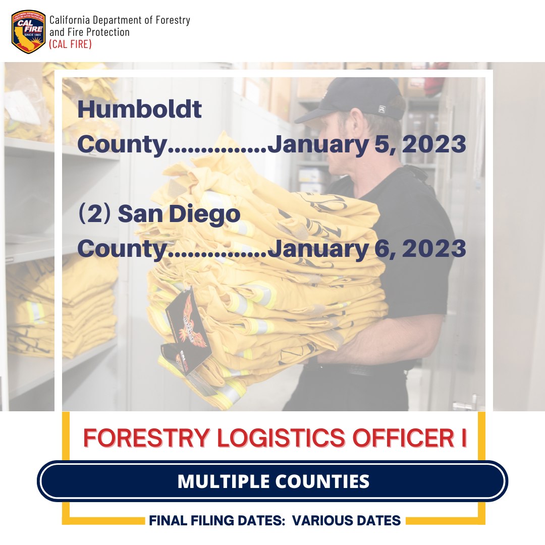Do you have three years of logistical... - CAL FIRE Careers | Facebook