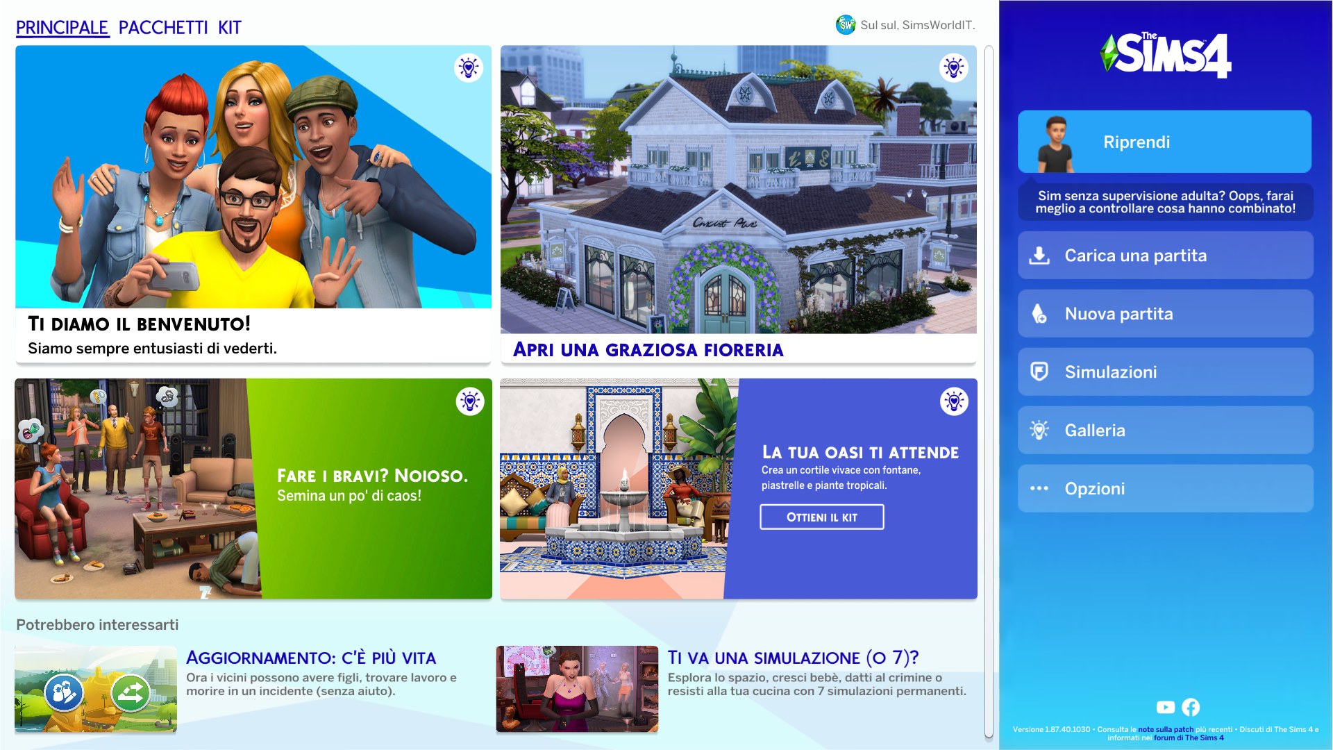SimsWorld - 🆕 Ecco come appare il nuovo menu principale di...