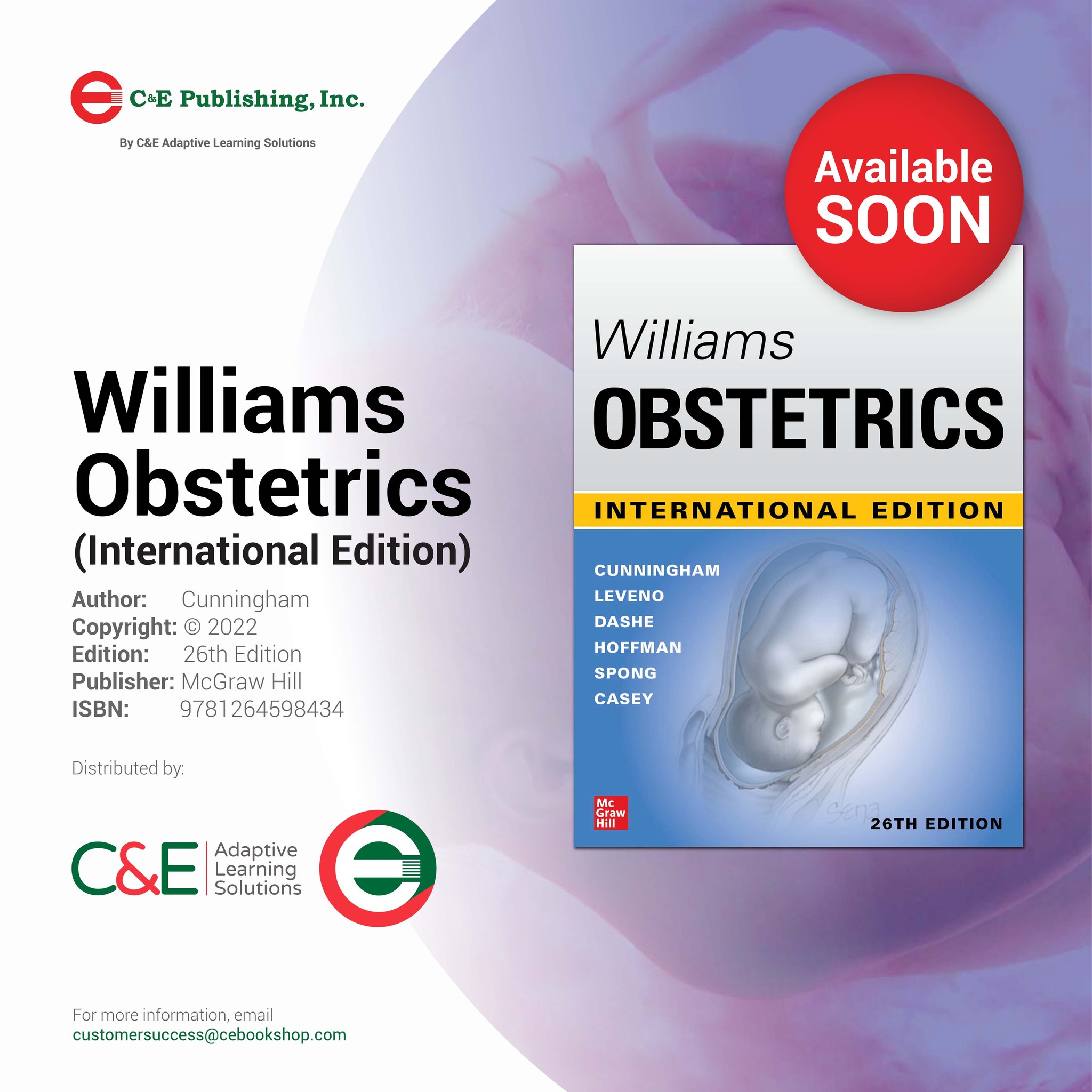 Williams Obstetrics (International Edition) Available Soon! The