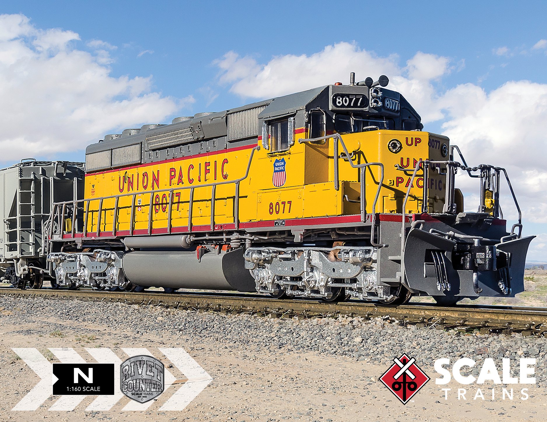 USA Union Pacific SD70MAC model train in Southern Pacific colors