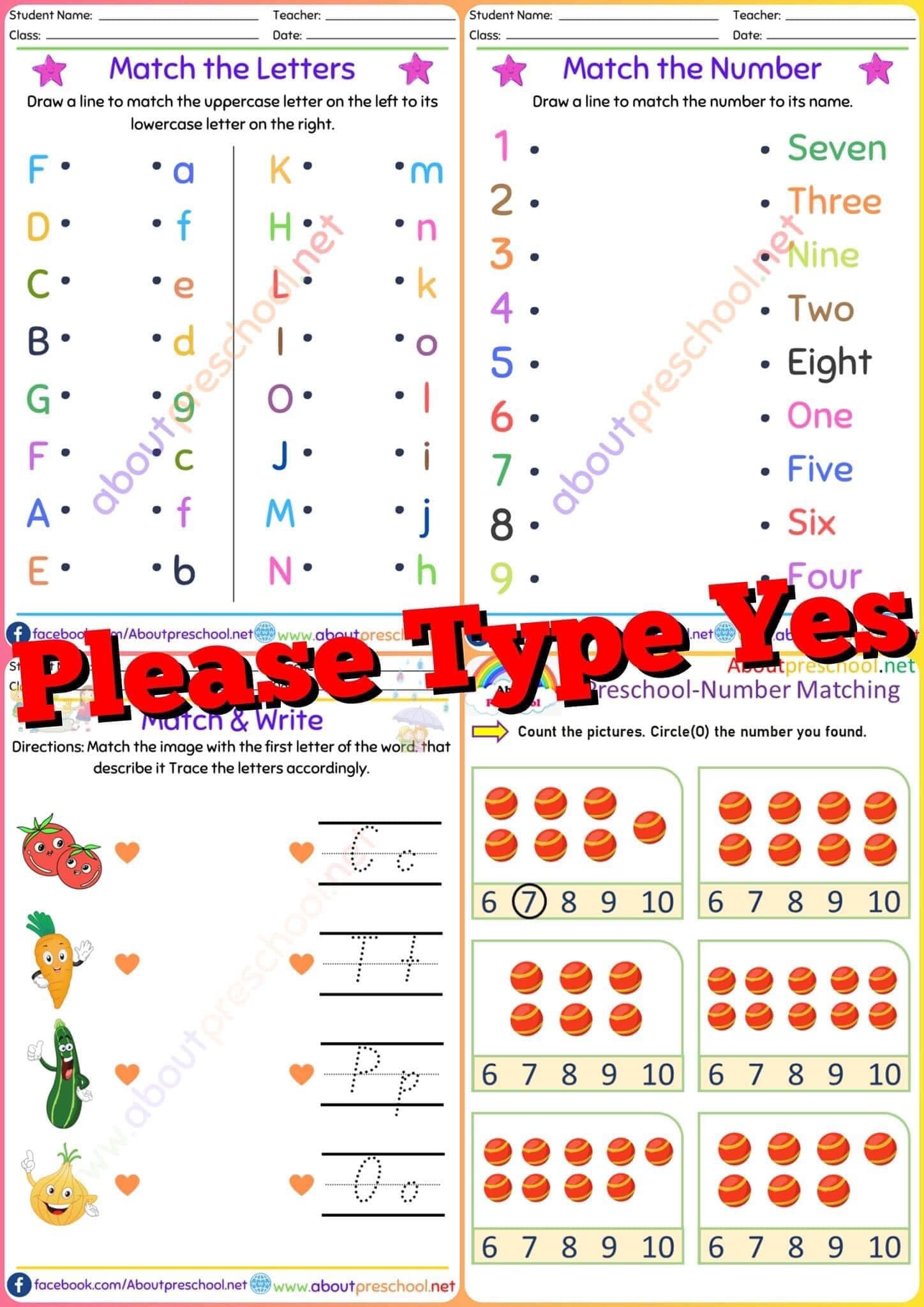 AboutPreschool.net - Match the Letter 💯 Download PDF 📌 https ...