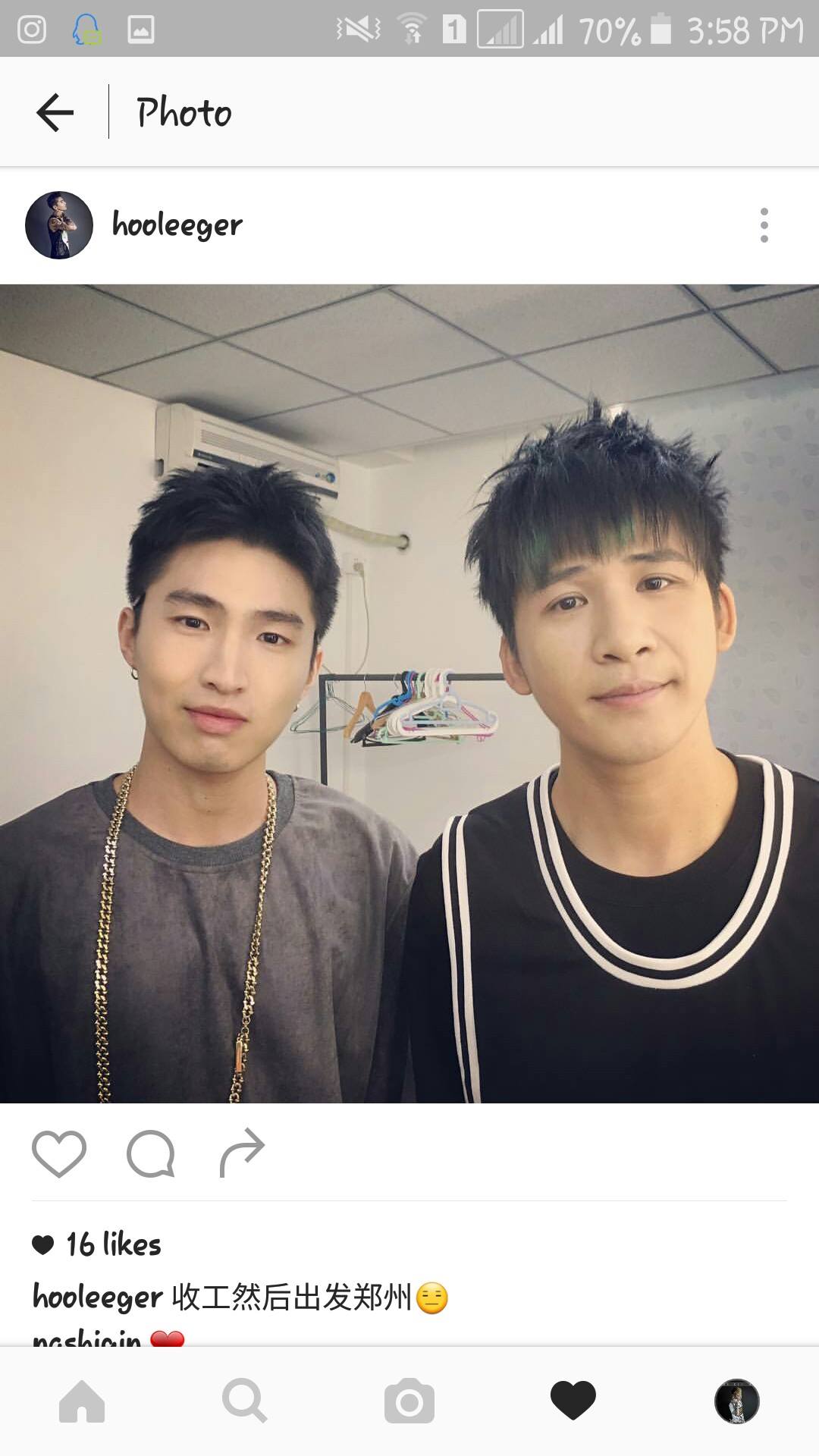 黄礼格能量站 - 格格20160609Instagram更新 和大张伟来张合照，这个feel倍儿爽