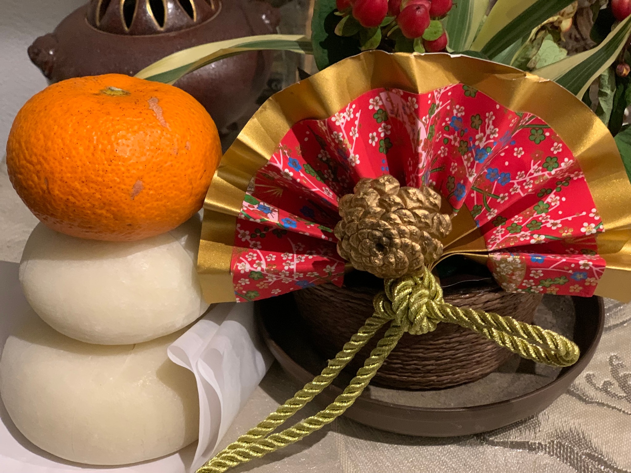 The Japanese Kagami Mochi Rice Cake (鏡餅), which literally