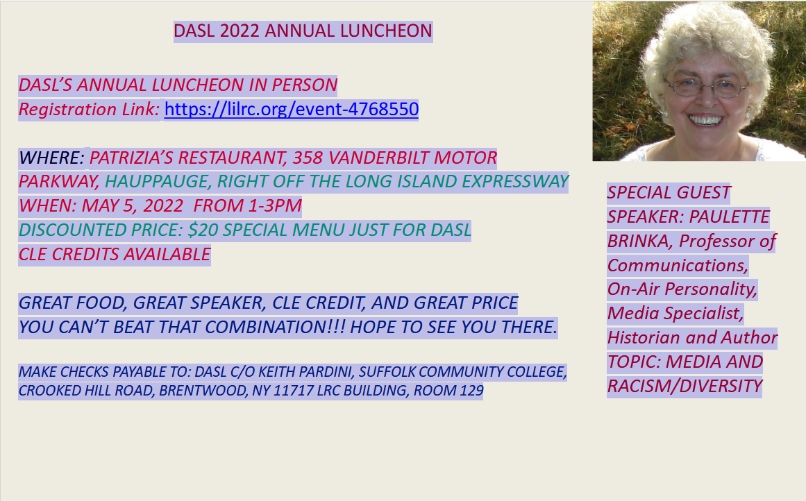 DASL’S ANNUAL... - Suffolk County Library Association | Facebook