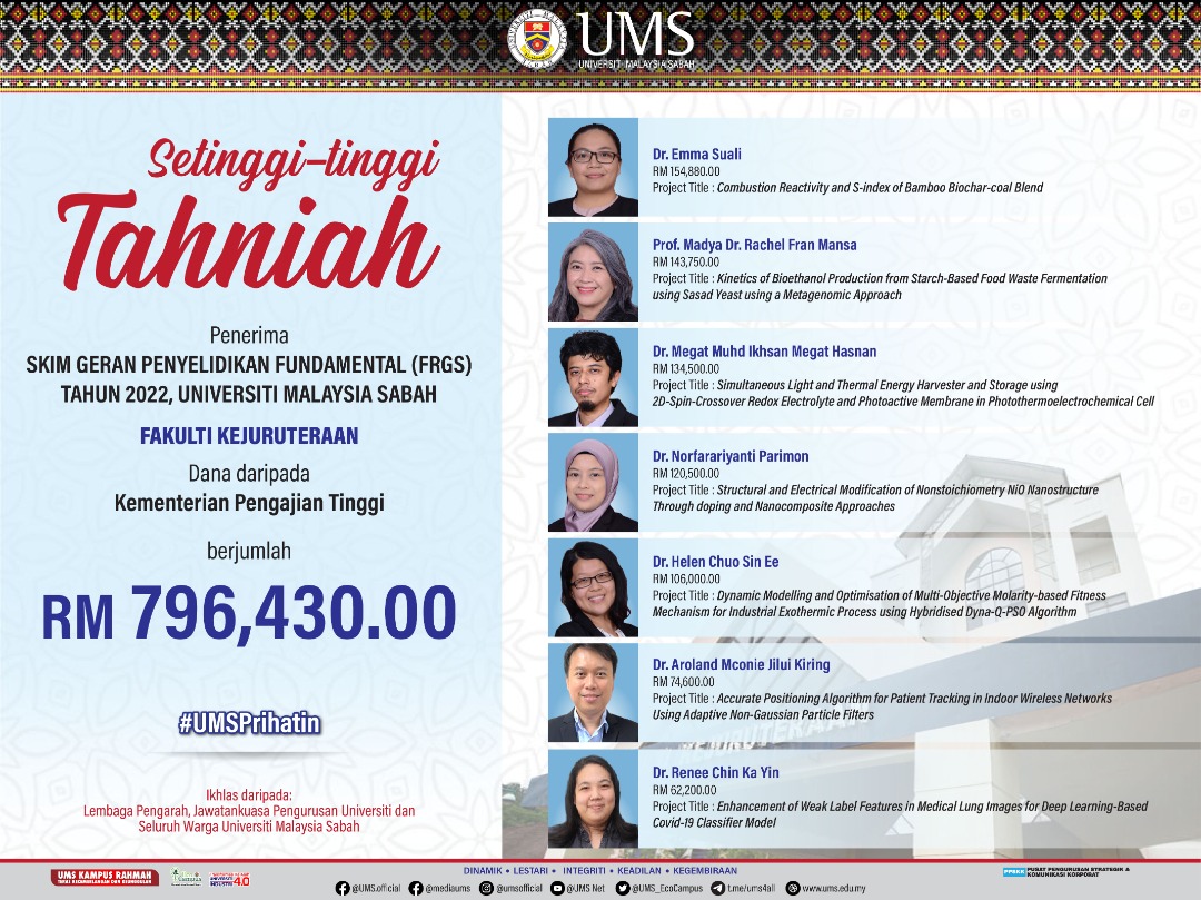 Congratulations to all FRGS... - Fakulti Kejuruteraan UMS