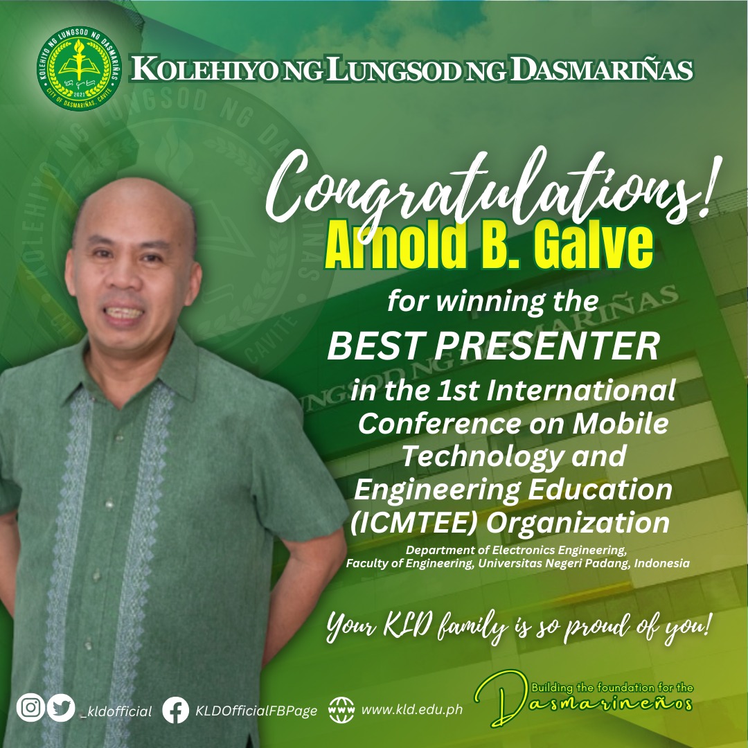 Kolehiyo - 𝐅𝐀𝐂𝐔𝐋𝐓𝐘 𝐑𝐄𝐒𝐄𝐀𝐑𝐂𝐇 𝐄𝐍𝐆𝐀𝐆𝐄𝐌𝐄𝐍𝐓 𝐍𝐄𝐖𝐒 Congratulations to Mr ...
