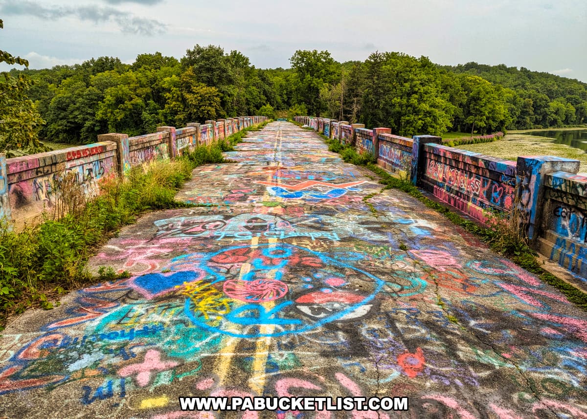 Graffiti Bridge in Berks County is a 96-year-old, graffiti-covered