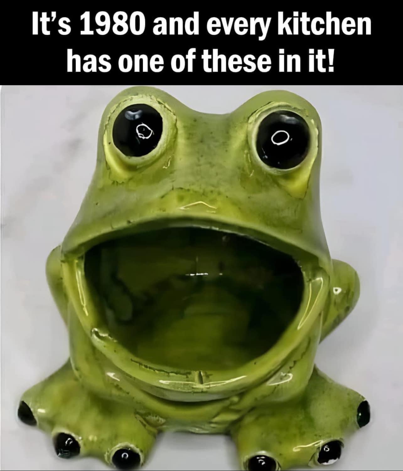 Freddie the Frog soap holder from Avon. I still have mine in the