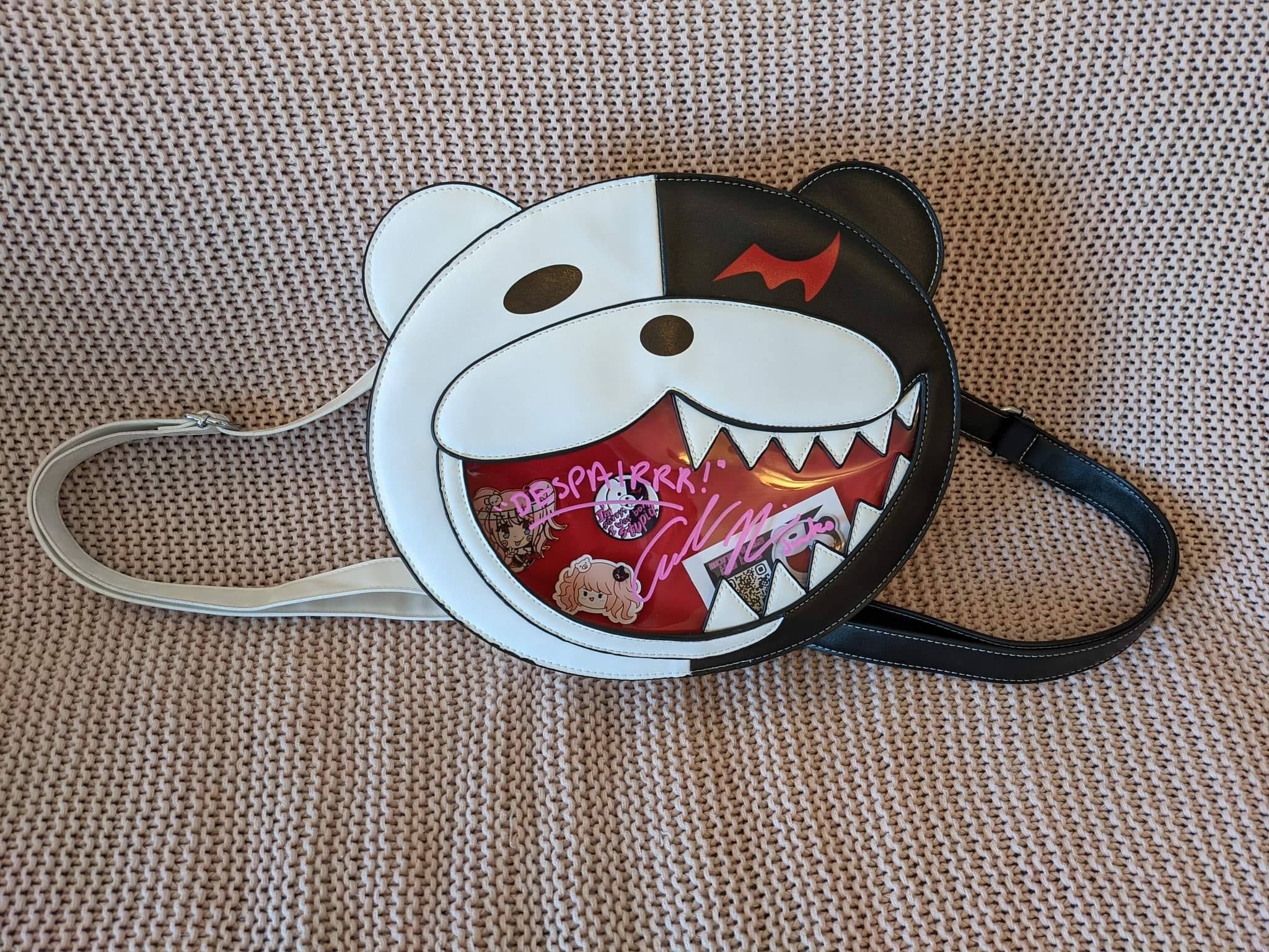 danganronpa mini backpack Roffatide Anime Luminous Book Bag Laptop School Bag with USB Charging Port And Headphone Port Danganronpa Monokuma Backpack Danganronpa 3:
