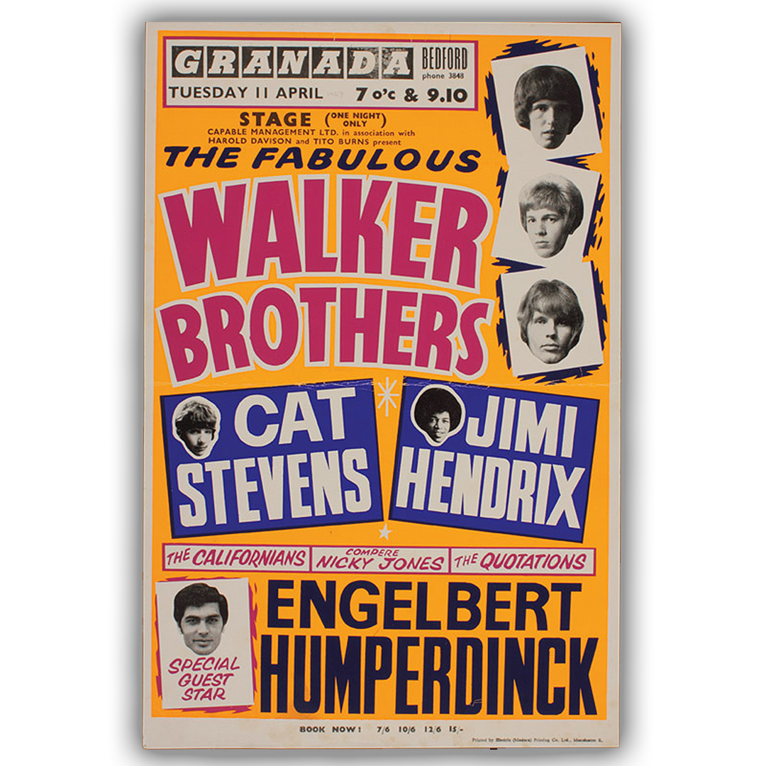 Concert poster for the April 11, 1967 performance at the Granada