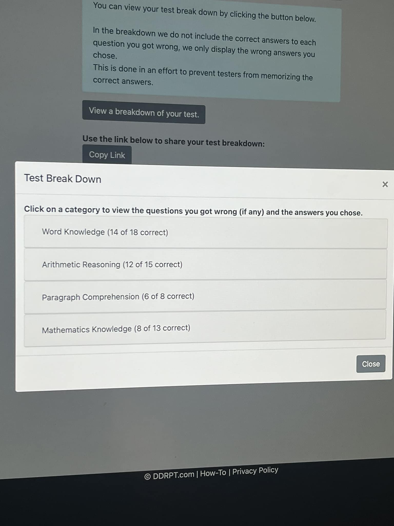 ASVAB Advantage Study Group | I took a practice test on the ddrpt site ...