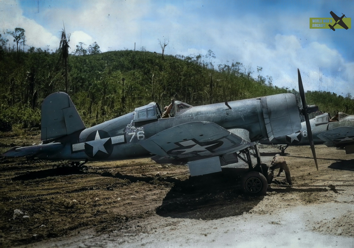 F4U-1 Corsair flown by Maj RG Owens, USMC, with Marine Squadron