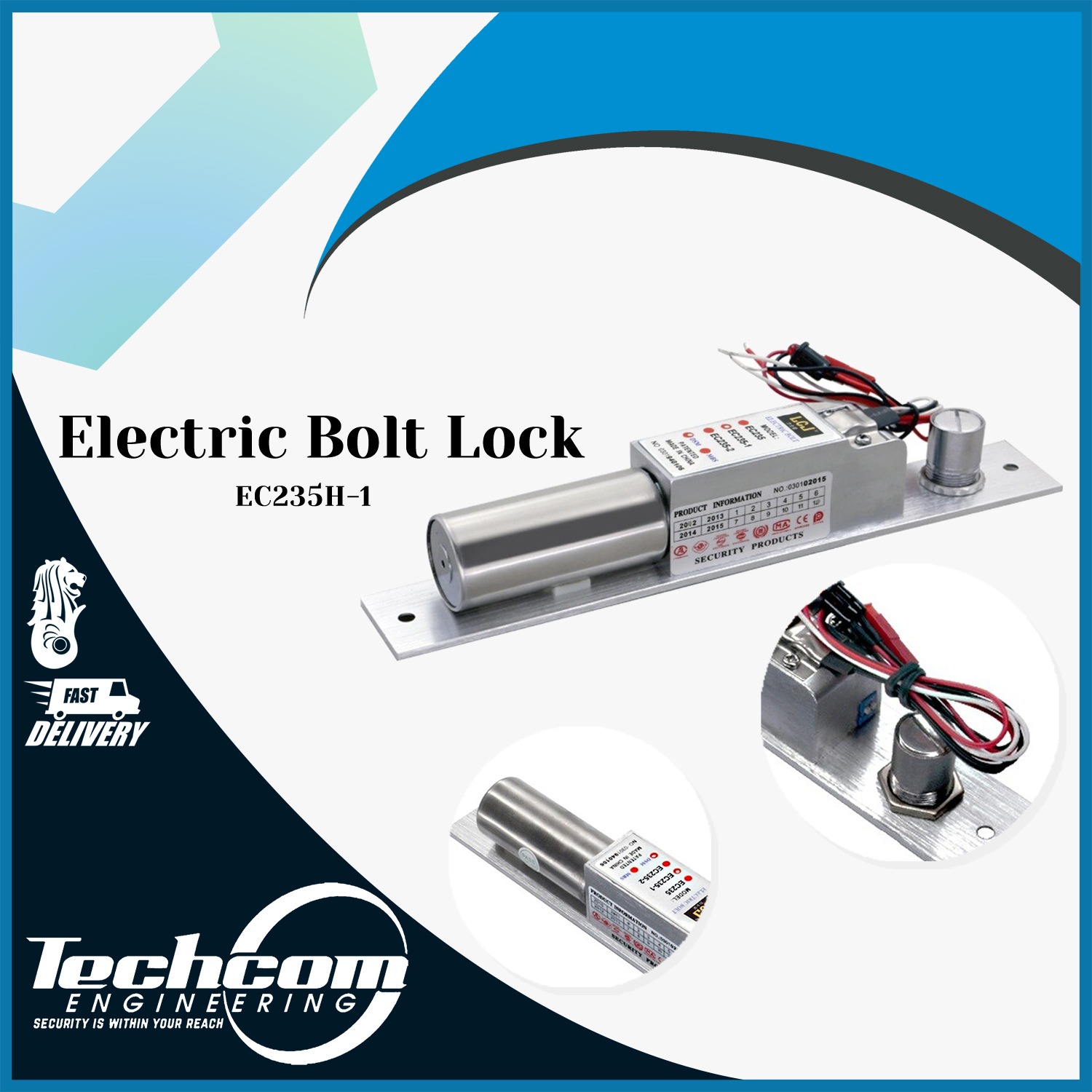 Electric Bolt Lock... - Techcom Engineering Pte Ltd