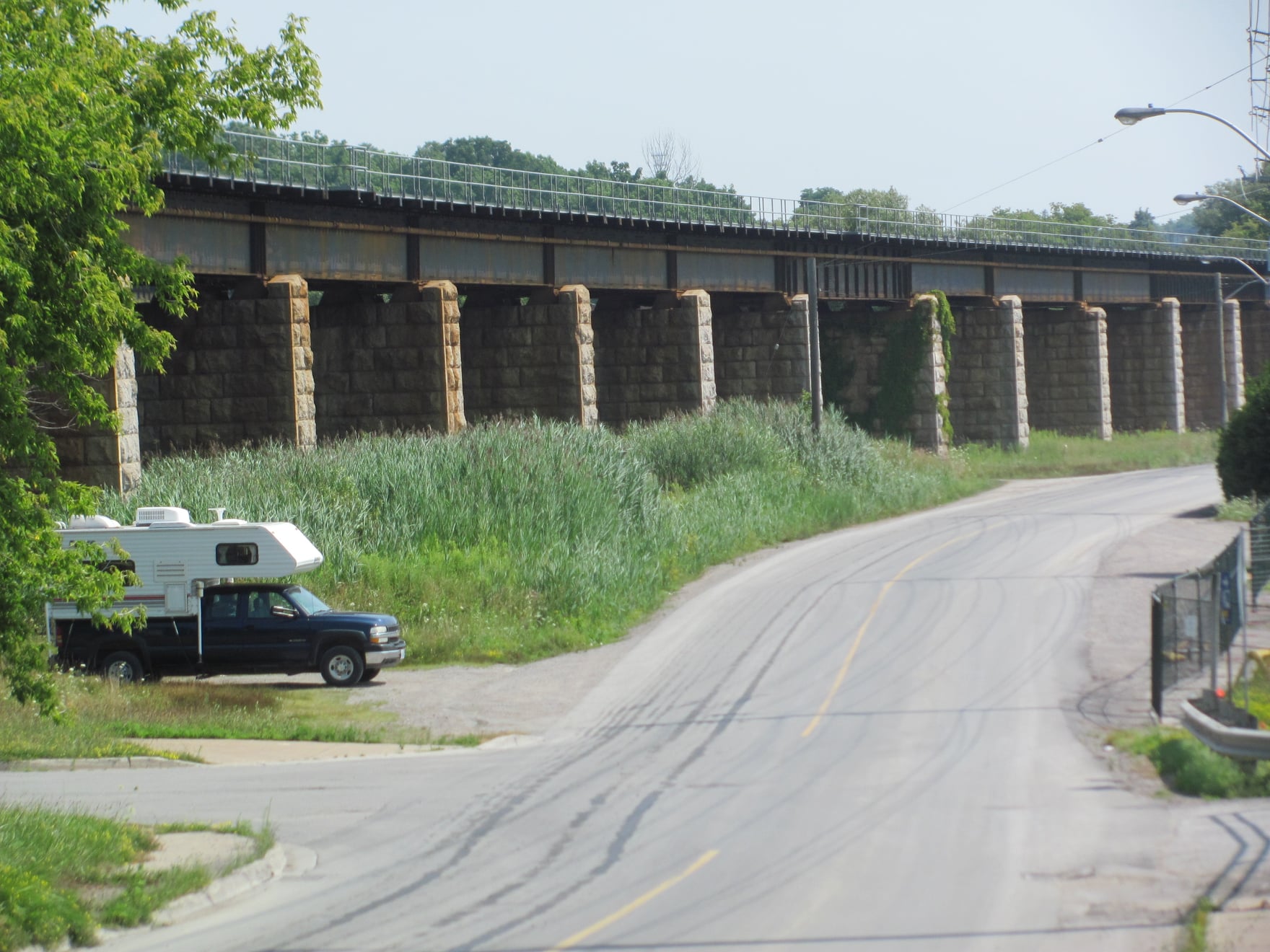 Portage Road bridge over CN line in 1972