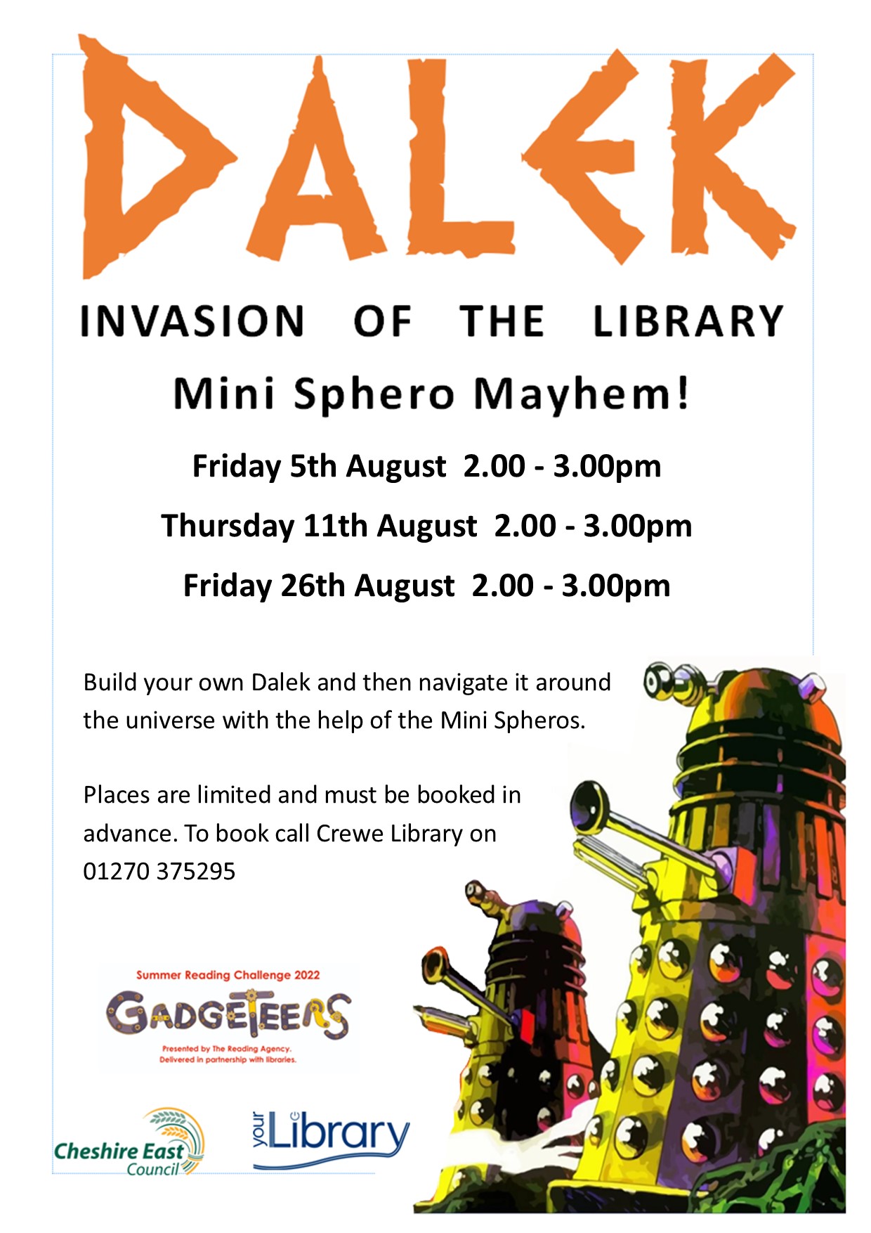 Crewe Library - Exterminate! Exterminate! The Daleks are... | Facebook