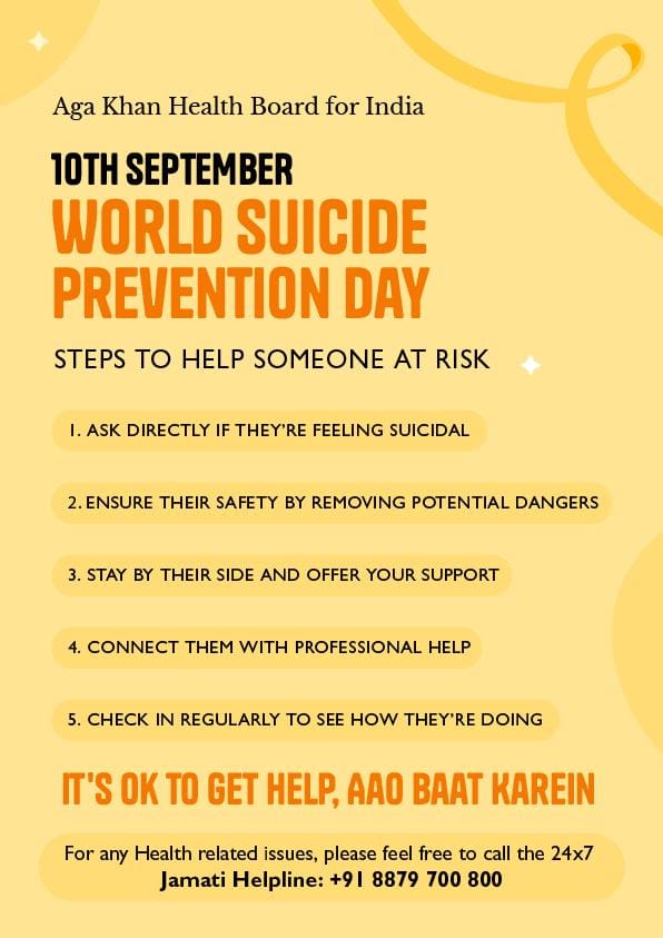 The Ismaili - On World Suicide Prevention Day, Aga Khan Health Board ...