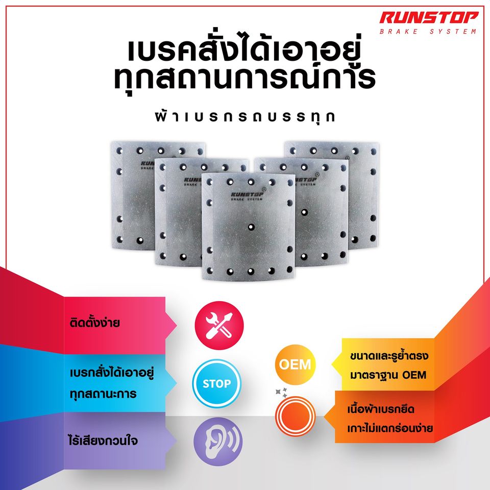 Runstop Racing - ผ้าเบรค รถบรรทุกใหญ่ คุณภาพสูงของ Runstop... | Facebook