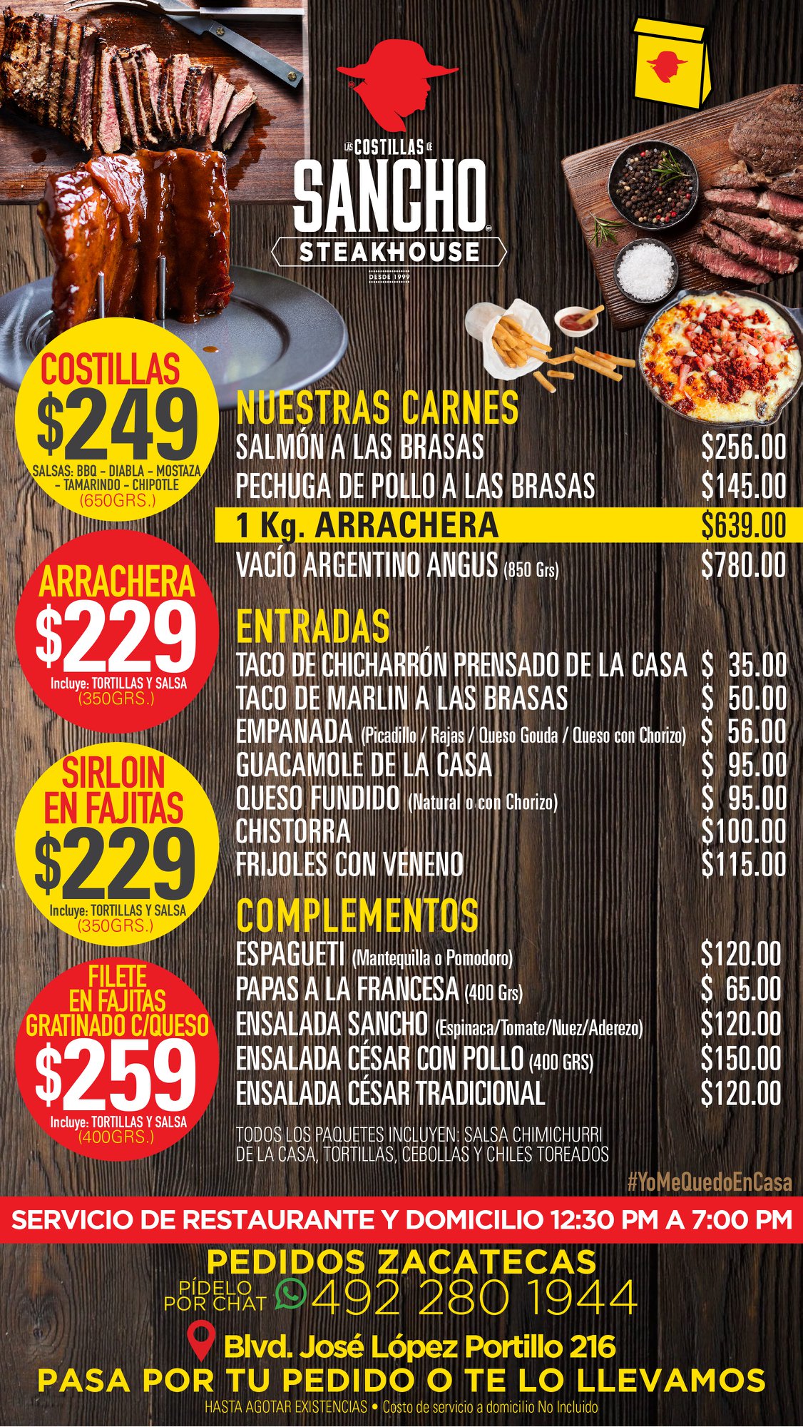 MENÚ PARA LLEVAR |... - Las Costillas de Sancho - Zacatecas