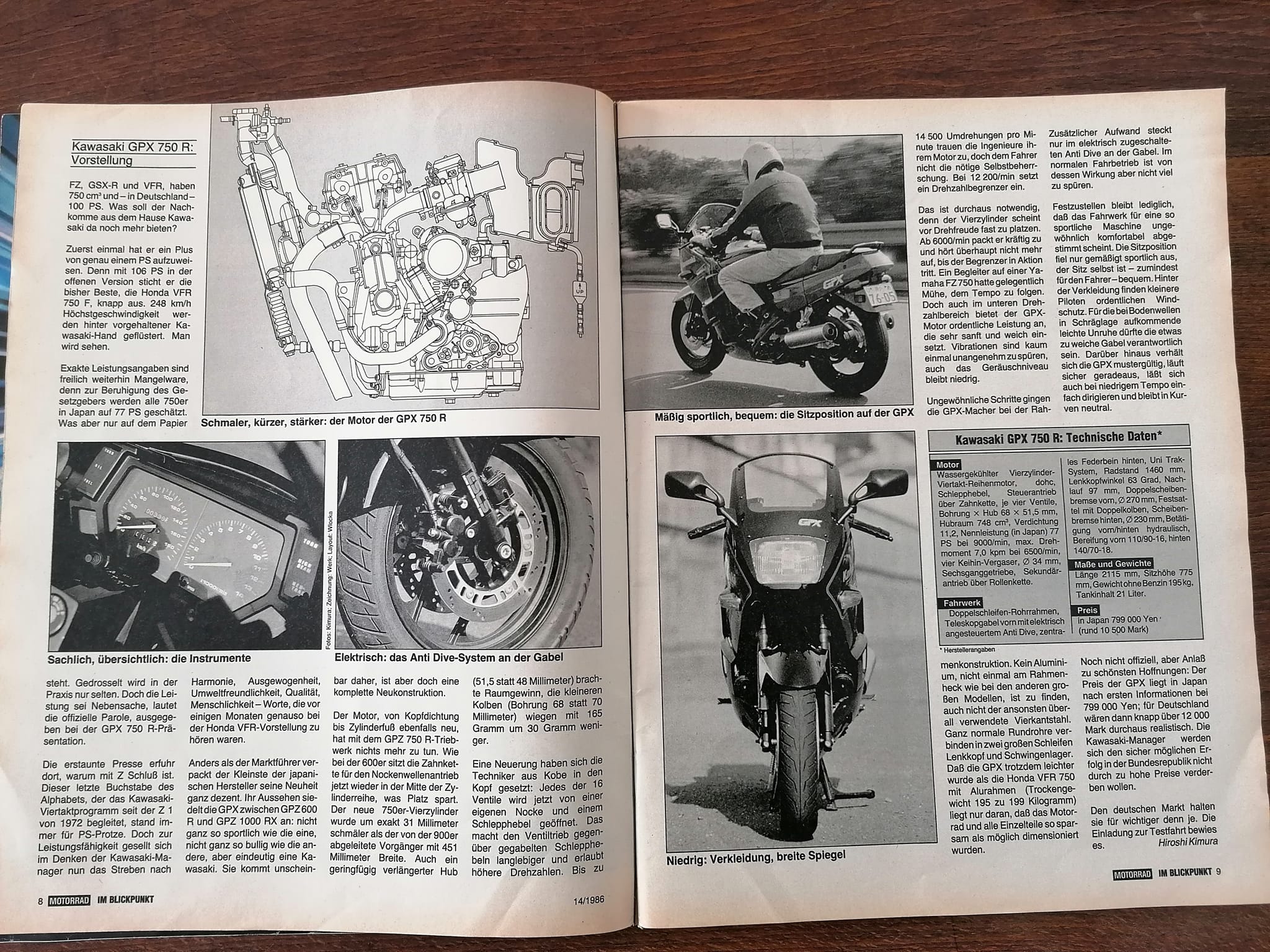 KAWASAKI Workshop Manual GPX750R GPX 750R ZX750-F Ninja 1987 1988