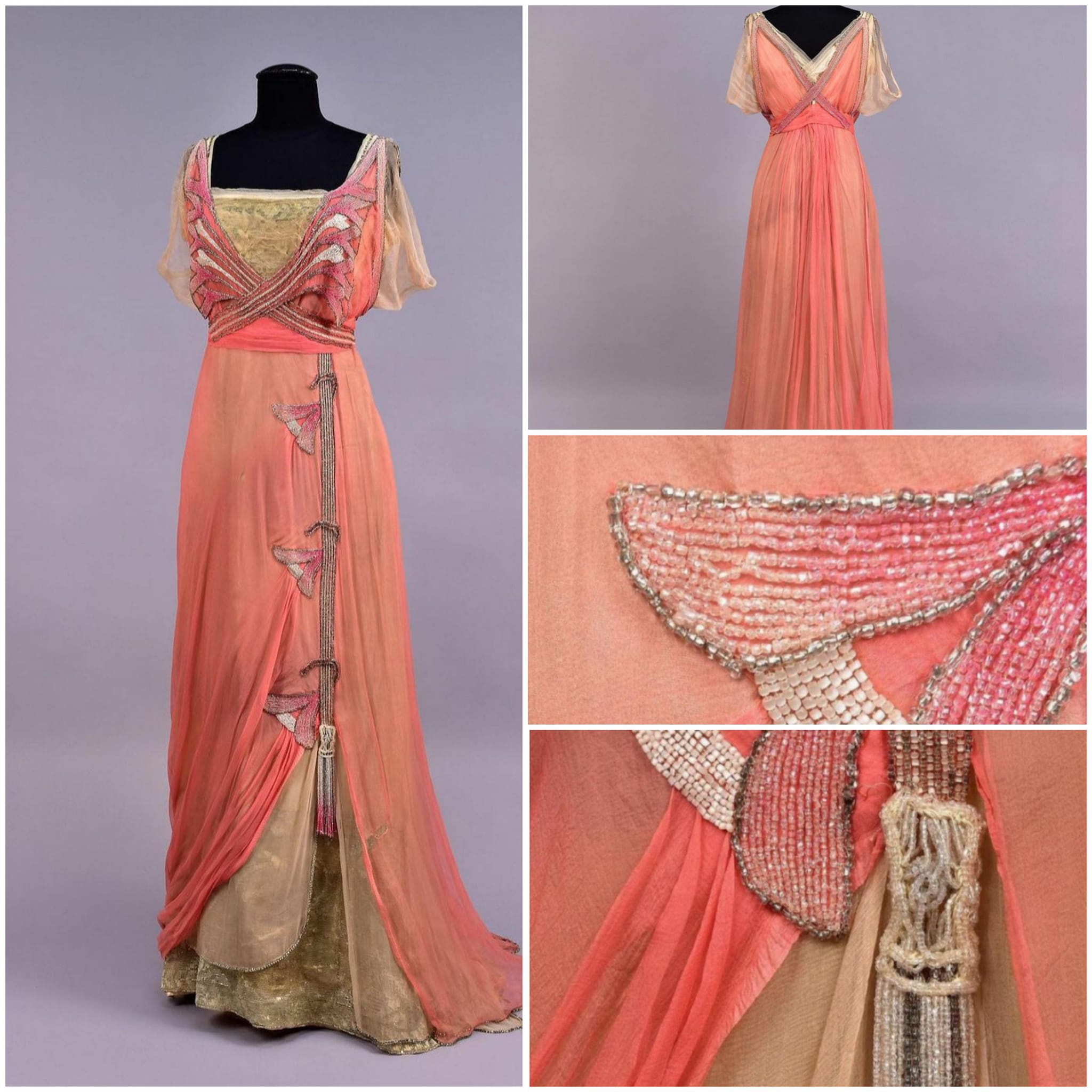 What is a 1910 French sheath gown like?