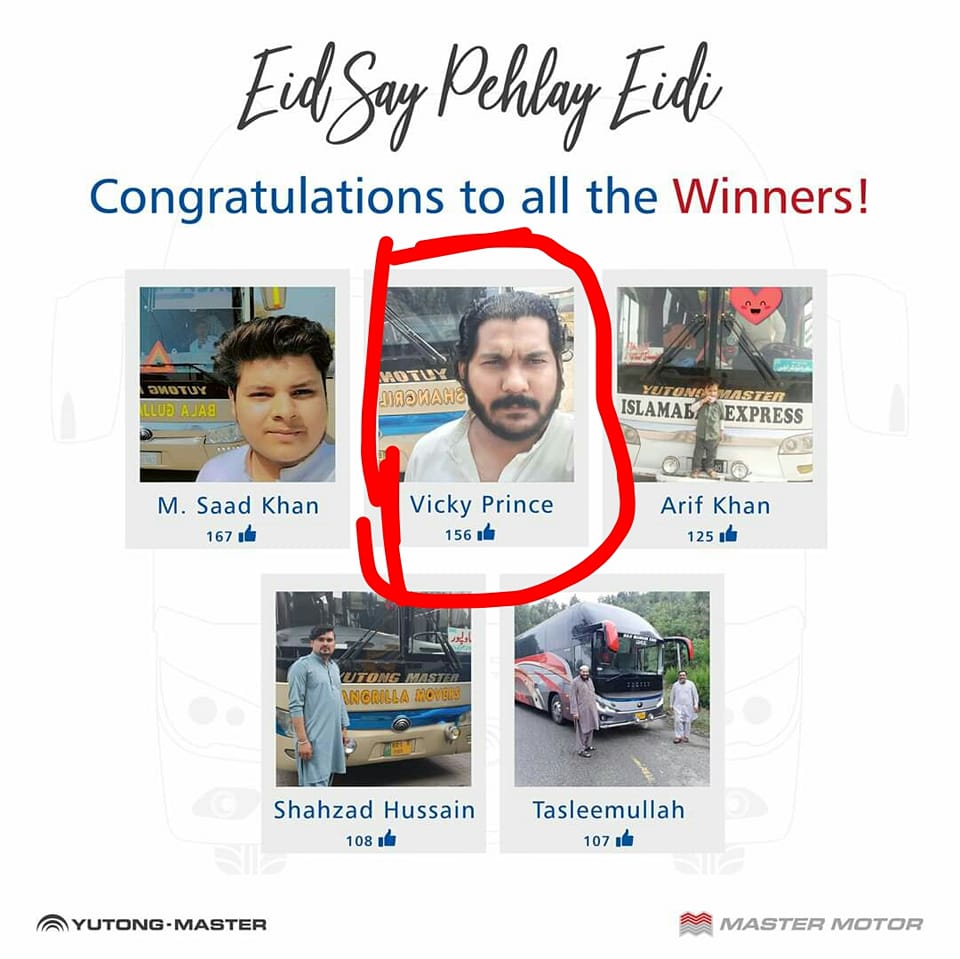 @Vicky Prince Congratulations Win... - All New Buses-Lahore | Facebook