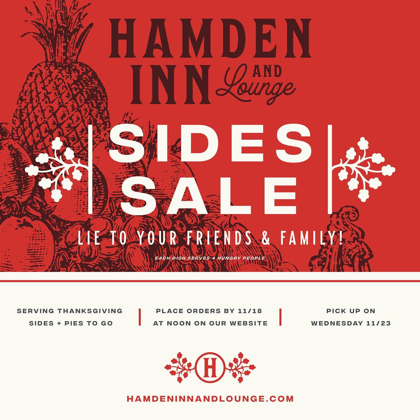 Hamden Inn - our THANKSGIVING SIDES SALE starts NOW 🥧... | Facebook