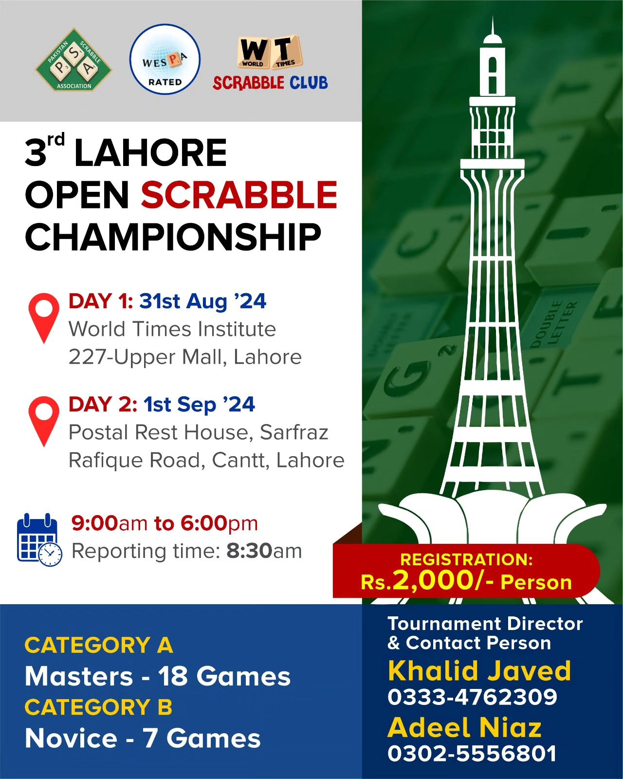 ~ 3rd Lahore Open Scrabble... - World Times Institute